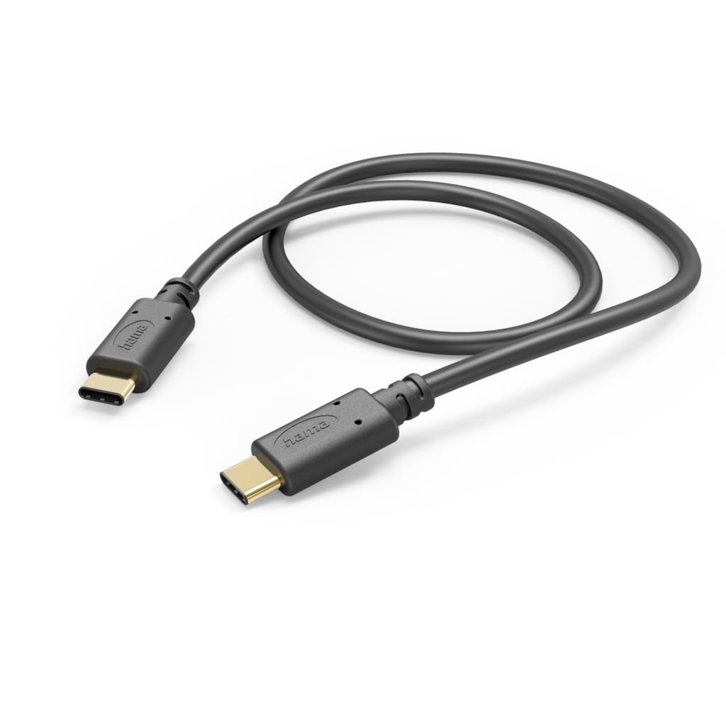 Hama USB-Kabel »Ladekabel, USB C auf USB C, 1,5 m, Schwarz«, USB-C, 150 cm