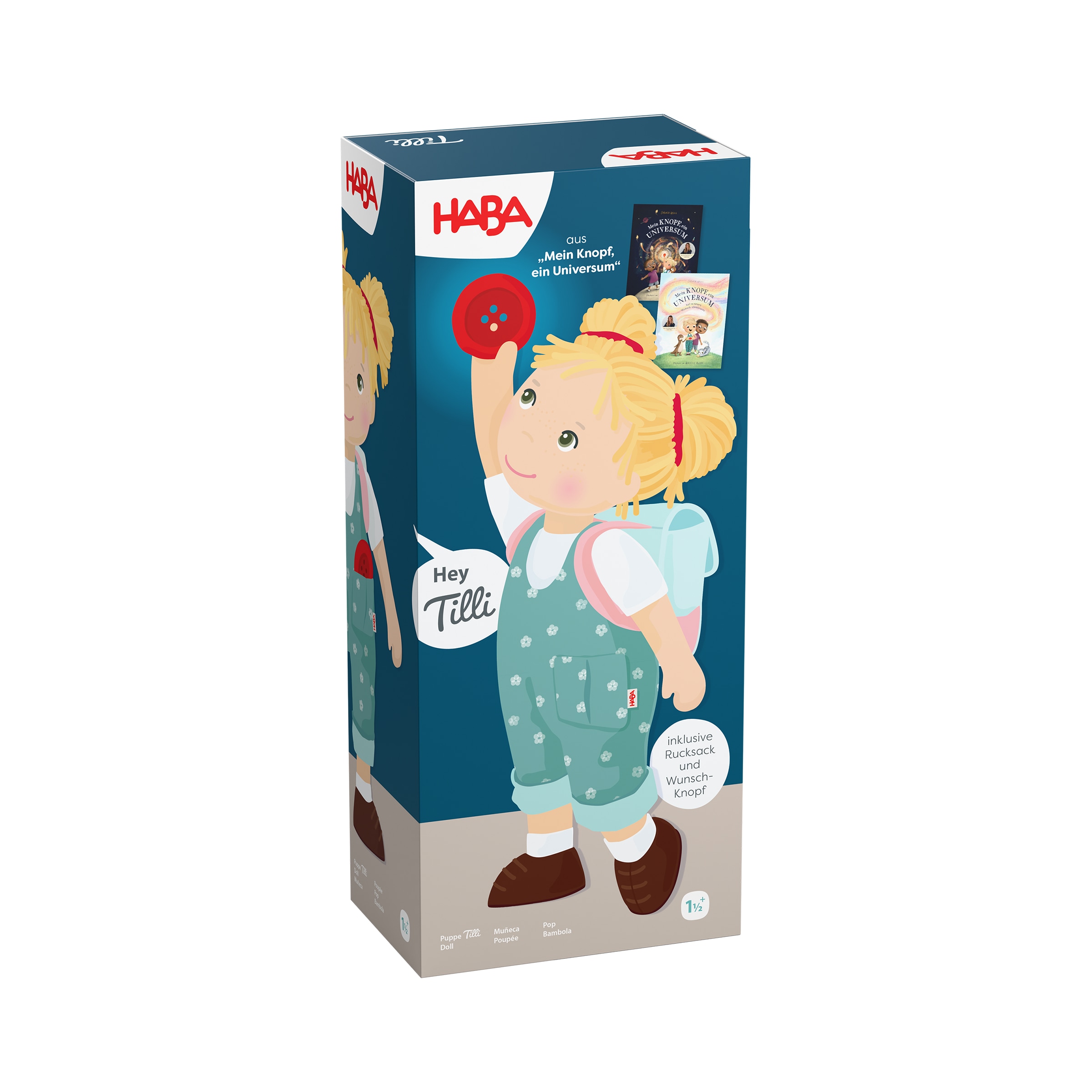 Haba Stoffpuppe »Tilli« inspiriert vom Kinderbuch "Mein Knopf, ein Universum" von Carmen Kroll