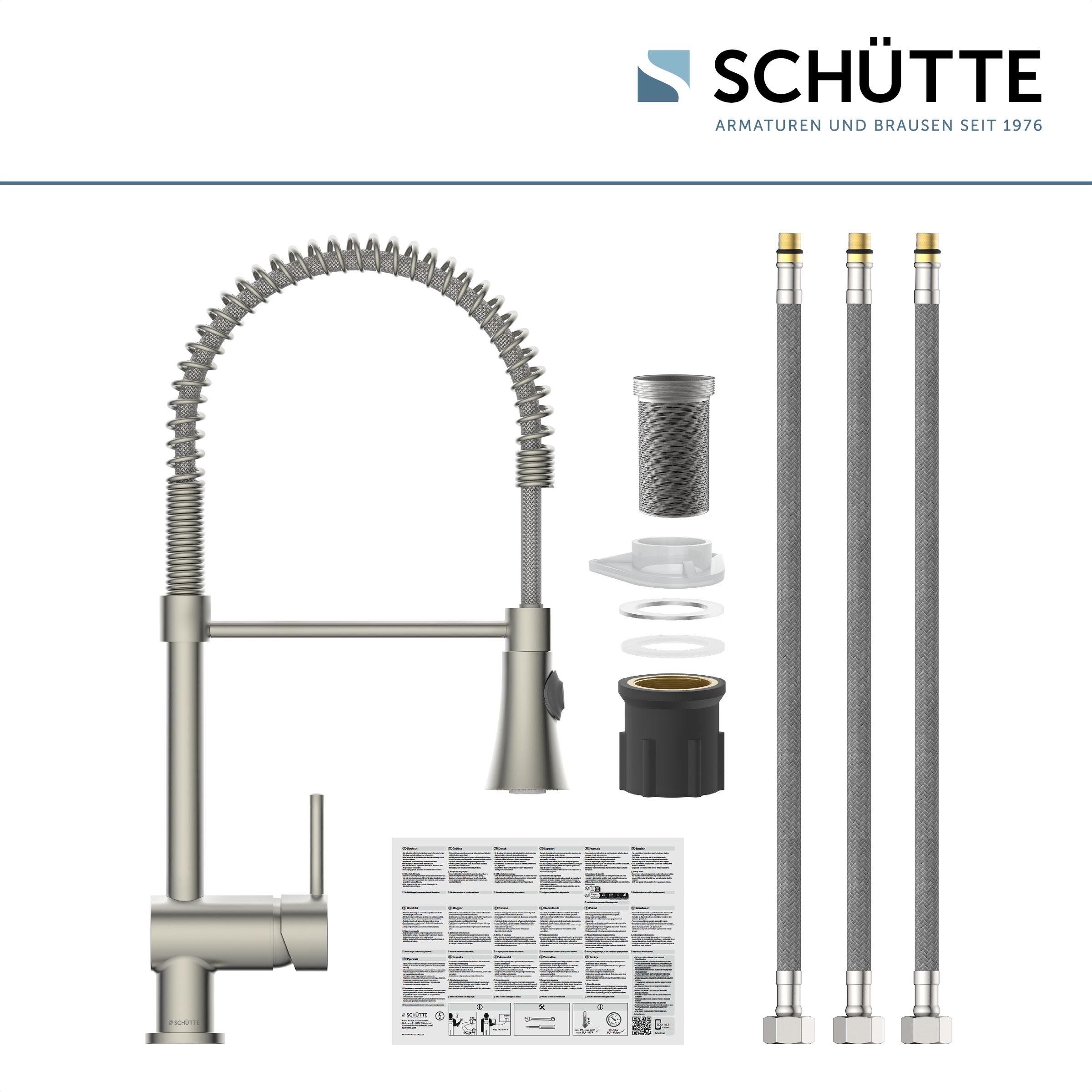 Schütte Spültischarmatur »Cornwall« Niederdruck Armatur Küche, Wasserhahn ausziehbar, 360° schwenkbar