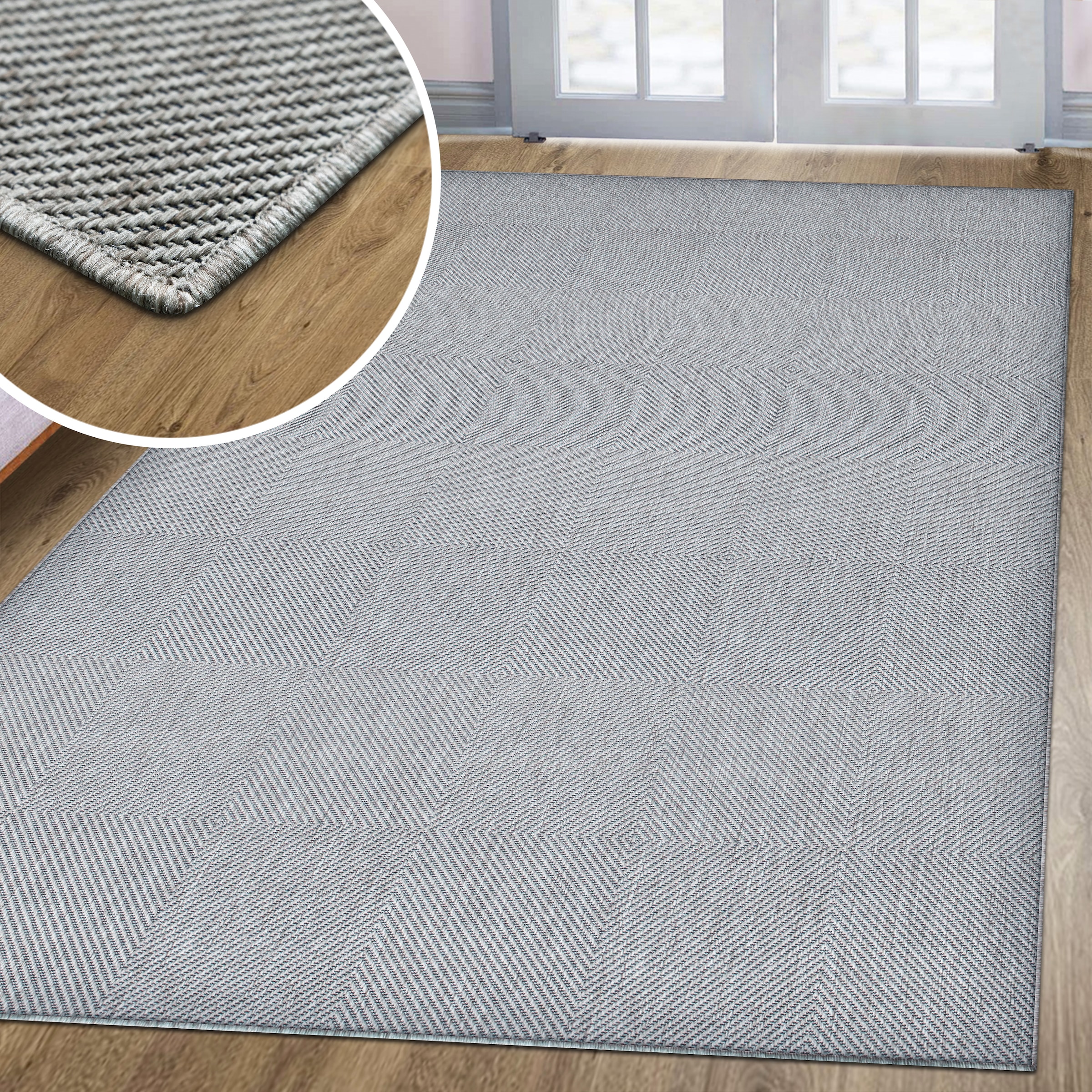 my home Teppich »Anna, auch als Läufer erhältlich«, rechteckig, 3 mm Höhe, In- und Outdoor geeignet, Sisal-Optik, Wetterfest & UV-beständig