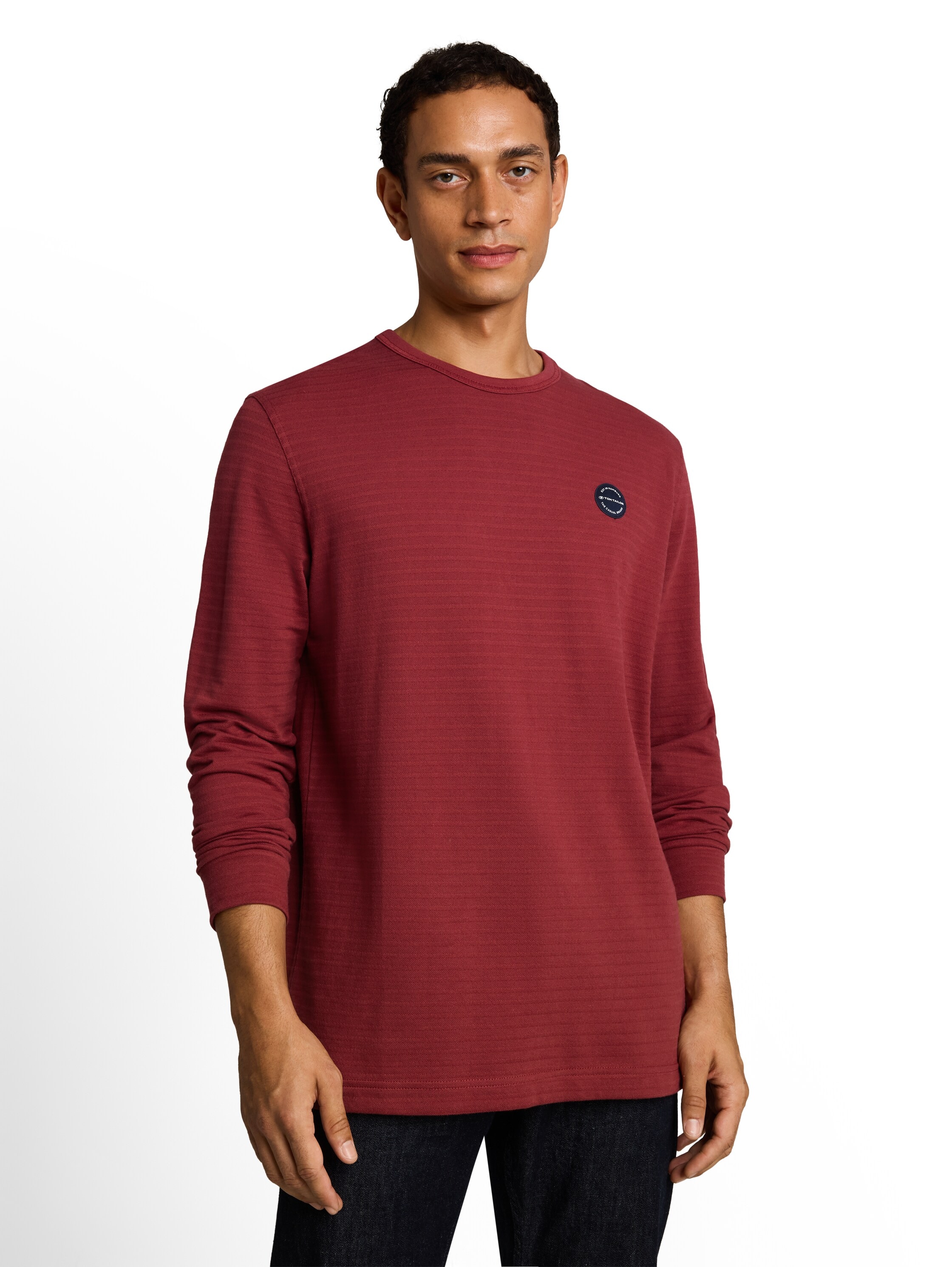 TOM TAILOR Langarmshirt Rundhals / mit feinen Streifen