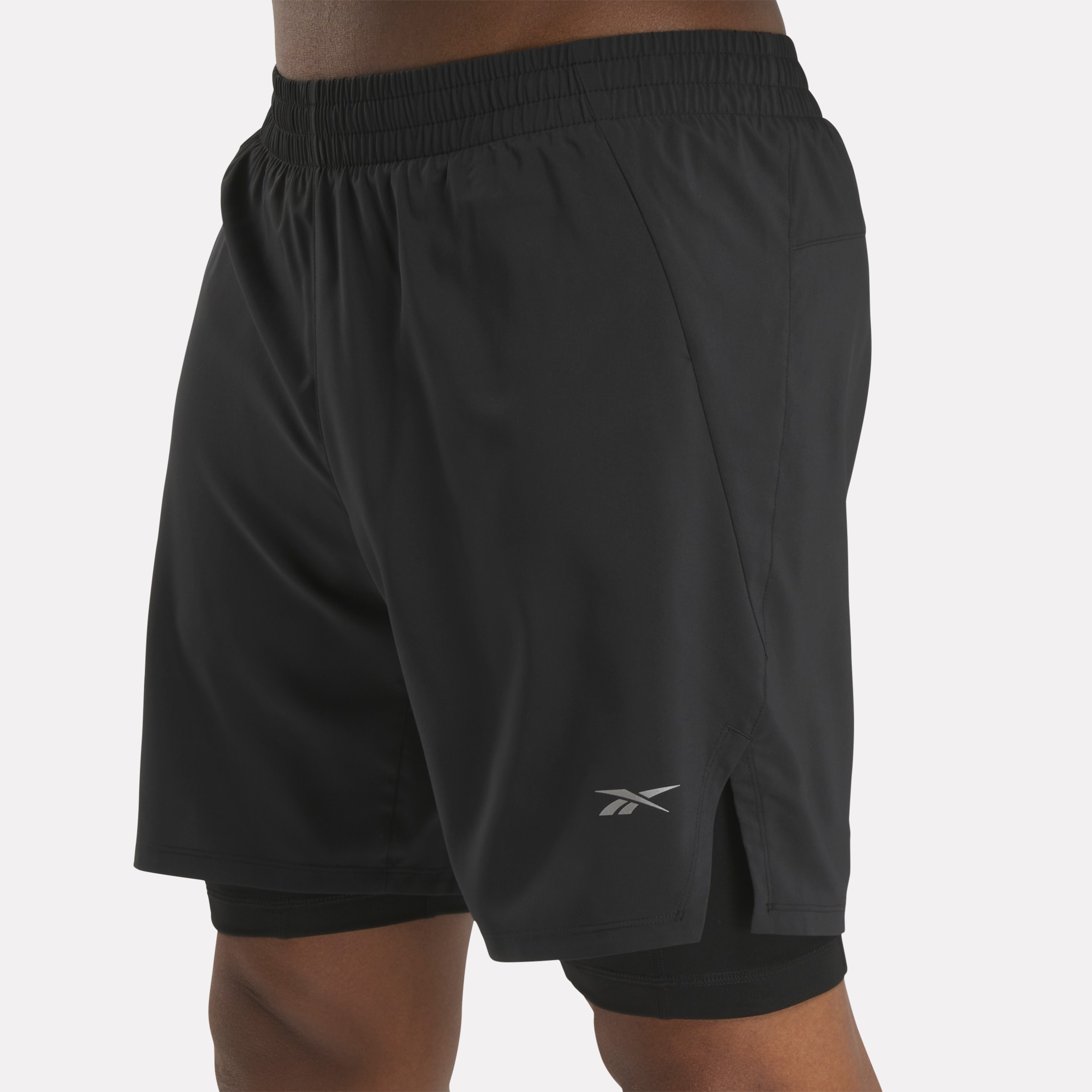 Reebok Shorts »RUNNING 2-1 SHORT/BLACK/SOLAR LIME«, (1 tlg.)