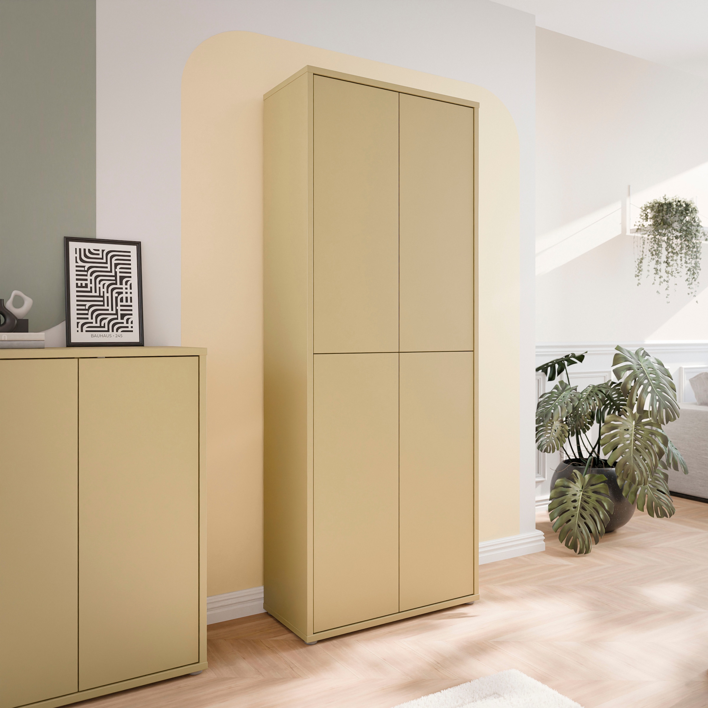 FORTE Schuhschrank »Alice Springs, Schuhschrank, Höhe 191,9 cm, 4 Türen, viel Platz« B/H/T 74,5/191,9/34,9 cm,  Stauraumschrank, Mehrzweckschrank, Breite 74,5 cm, mit 8 Böden