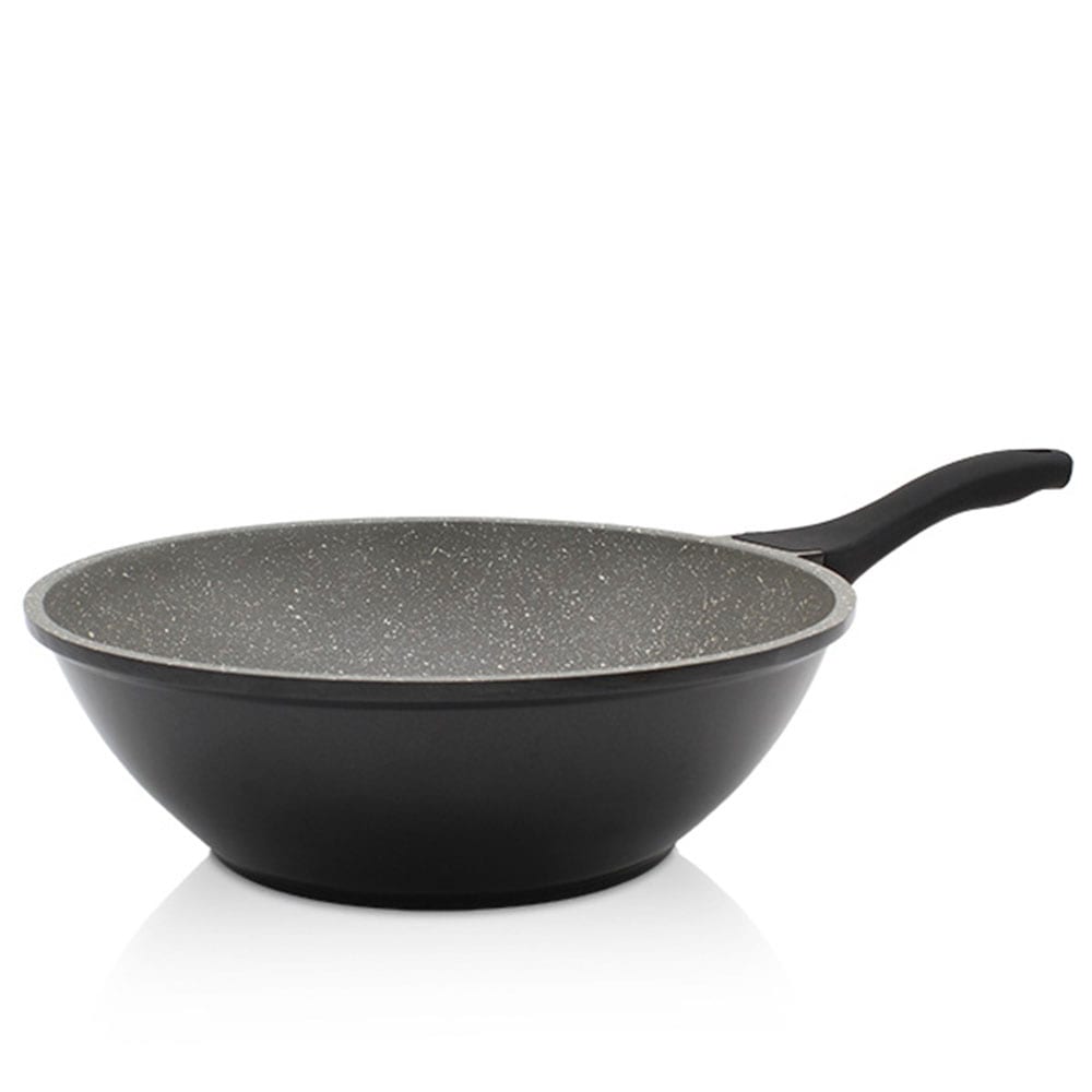 Krüger Wok "Aluguss Wokpfanne Barcelona, 30 cm" Aluminiumguss 1 Stk. tlg. für Induktions-Kochfelder geeignet