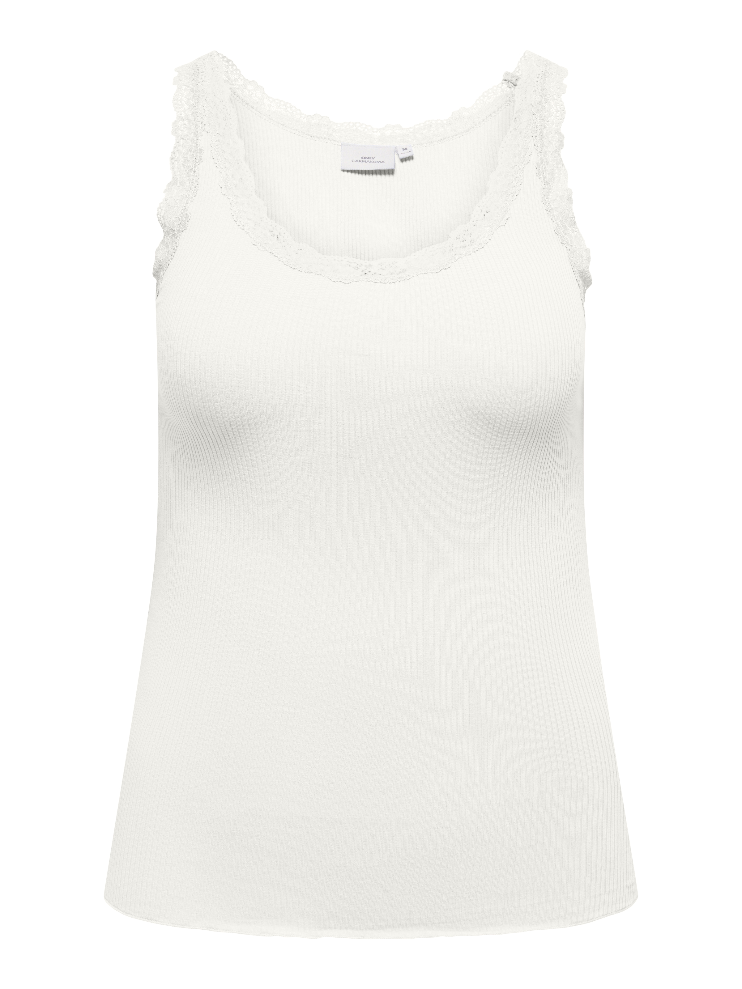ONLY CARMAKOMA Trägertop »CARSARA SHARAI LACE TANK TOP JRS NOOS« mit Spitze am Ausschnitt und leicht gewelltem Saum
