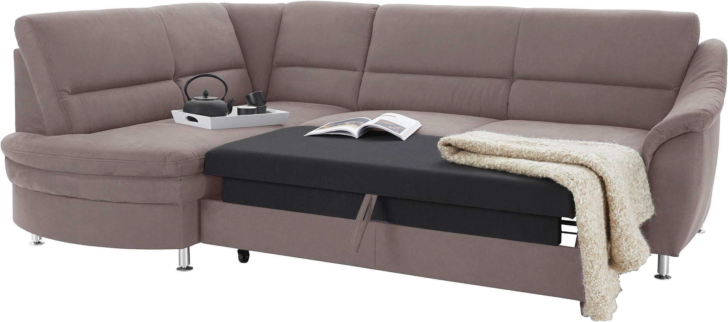 sit&more Ecksofa »Cardoso L-Form«, mit Federkern, wahlweise mit Bettfunktion und Schubkasten