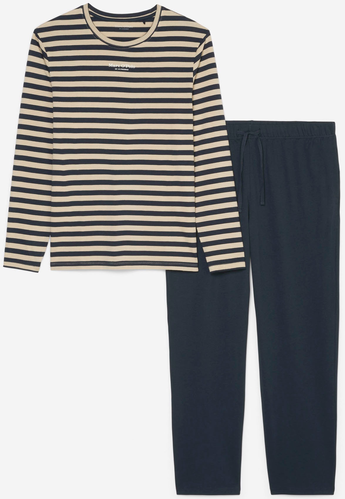 Marc O'Polo Pyjama »Mix & Match Cotton«, (Set, 2 tlg.), mit Markenlogo auf der Brust