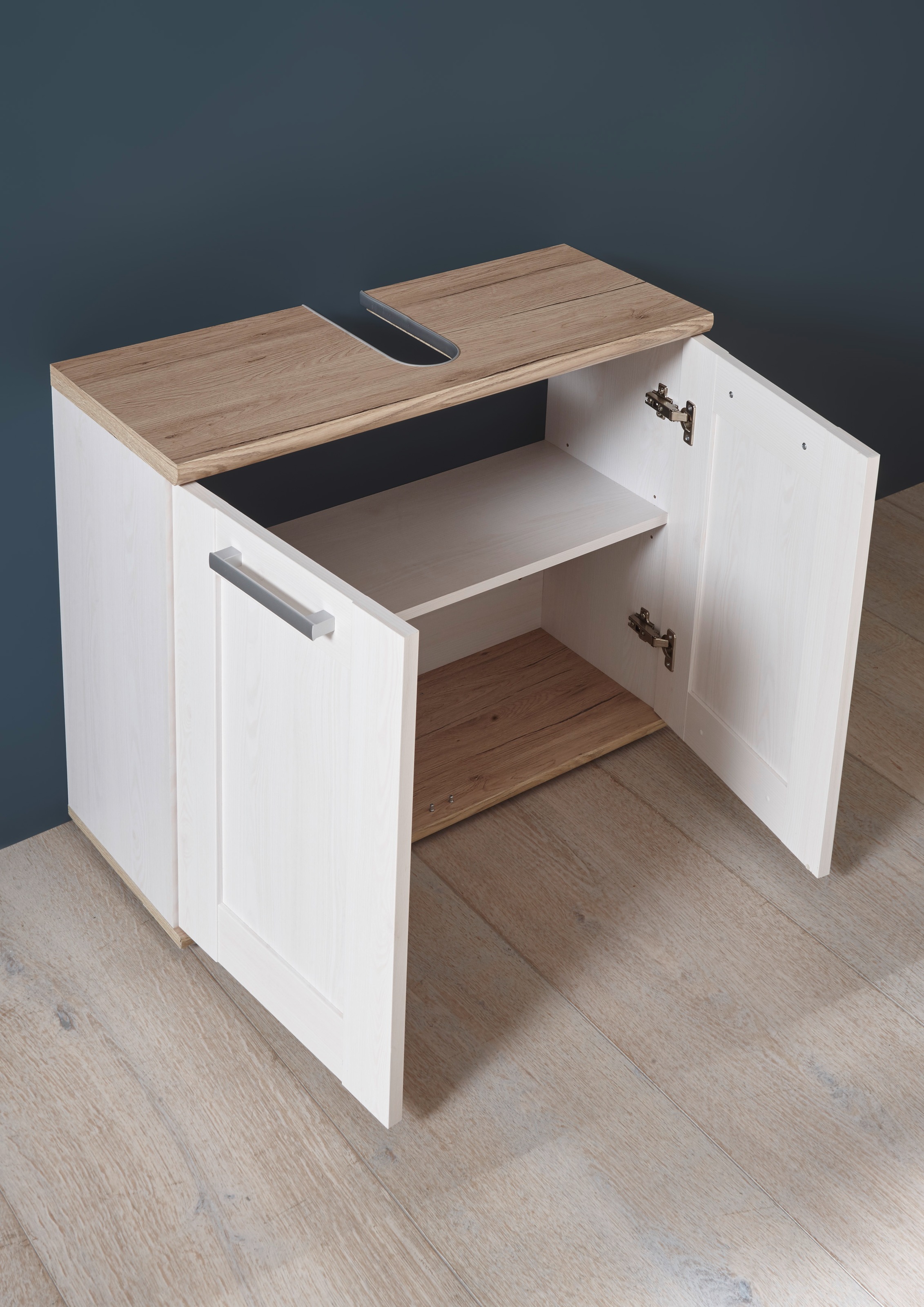 BASIC by Balculina Waschbeckenunterschrank »Romance Waschbeckenunterschrank, Badezimmerschrank 80x66x32«, (1 St.), Breite 80 cm, Tür L/R montierbar
