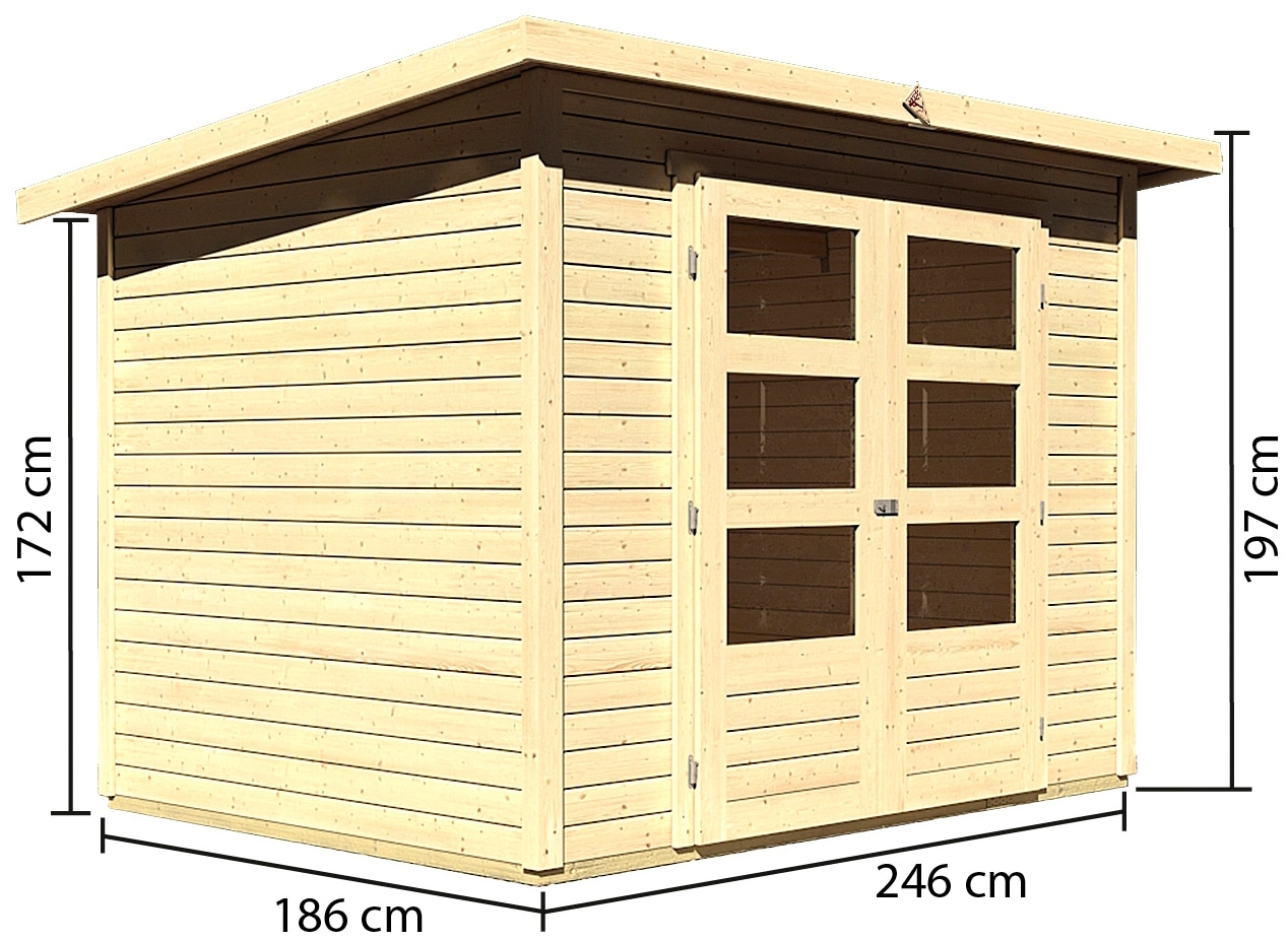 Karibu Gartenhaus »Stockach 3« naturbelassen, terragrau oder anthrazit