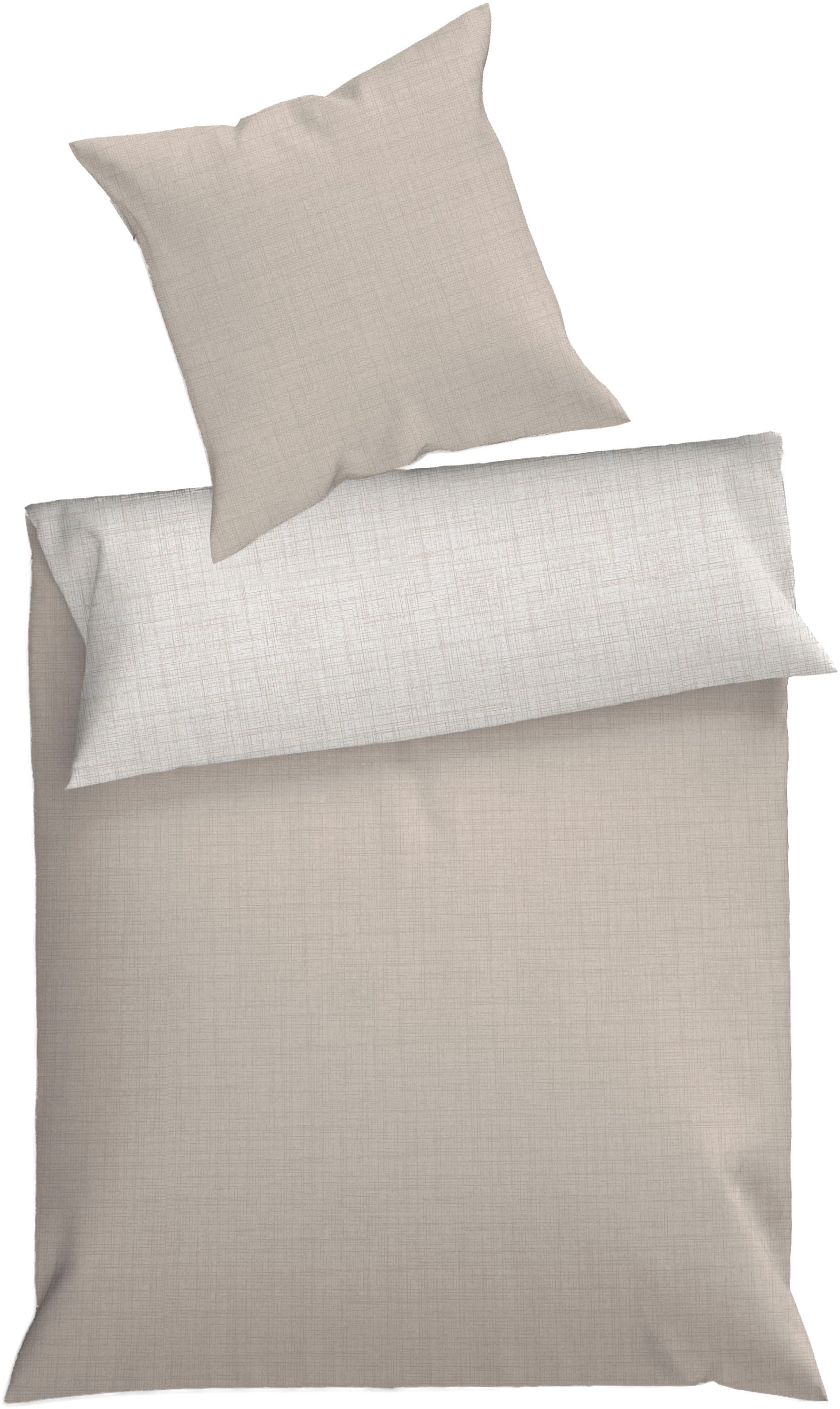 Dyckhoff Wendebettwäsche »Uni« 2 Stk. tlg. Baumwolle, Renforcé, 100x135, Baby, Unifarben Meerblau, Reißverschluss