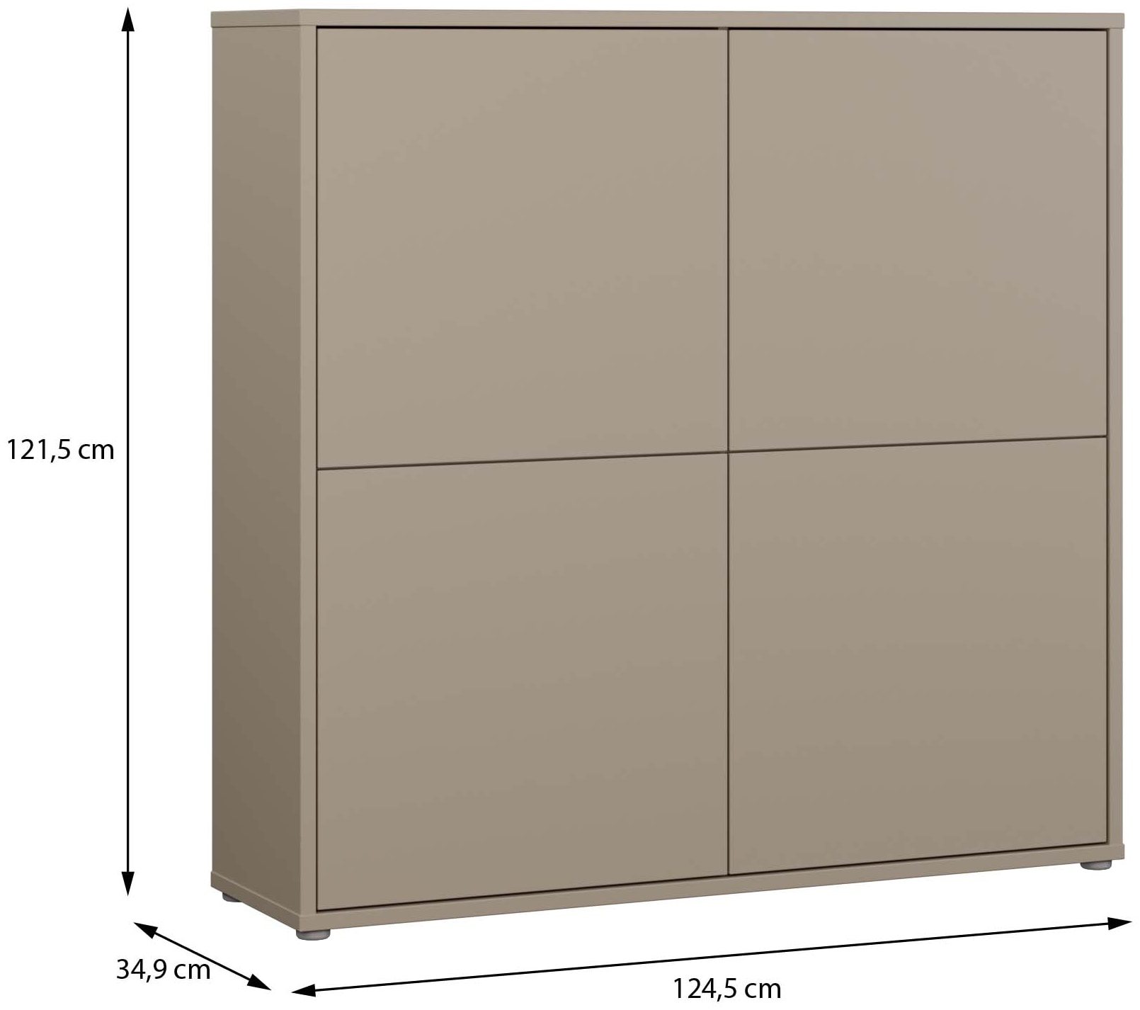 FORTE Highboard »Alice Springs« Grifflos,Push to open, Stauraum