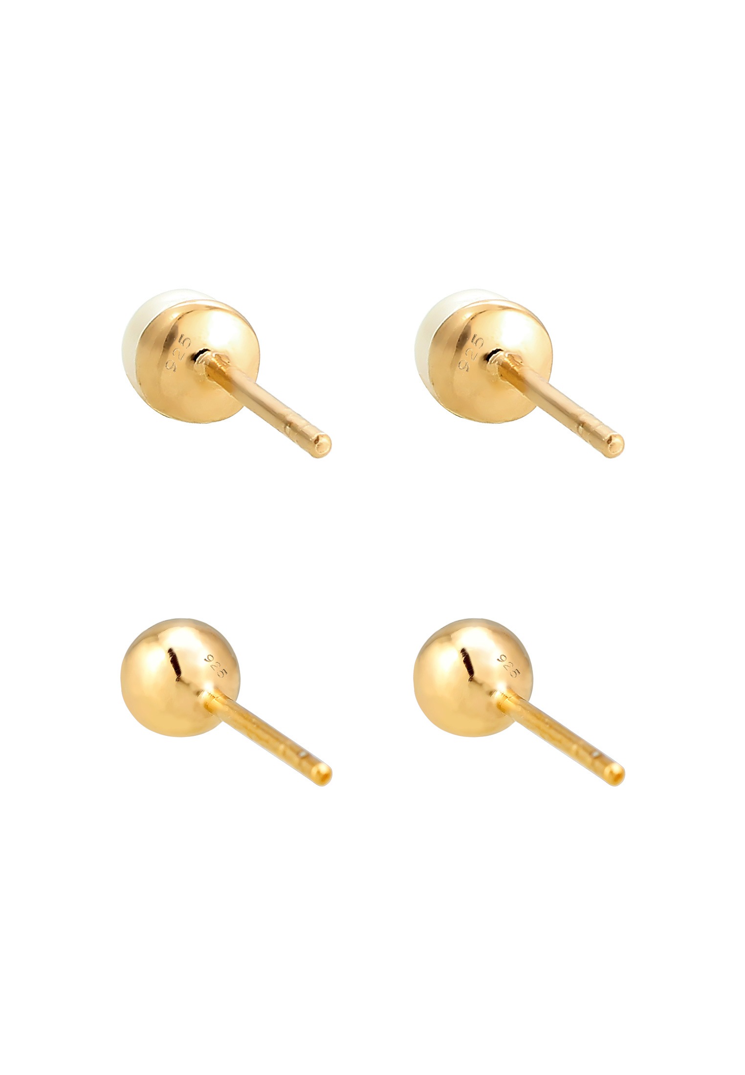 Elli Ohrstecker-Set »Ohrringe Ohrstecker Kugel Süßwasserzuchtperlen Weiß 925 Sterling Silber«