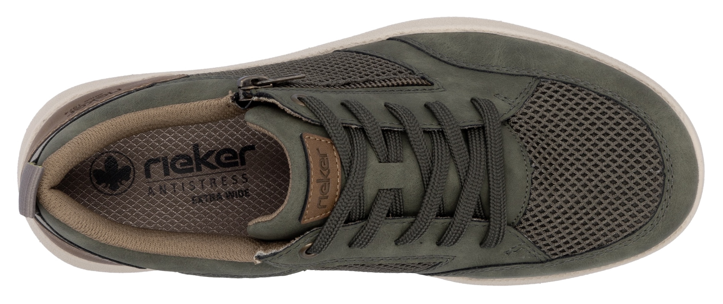 Rieker Sneaker, Halbschuh, Freizeitschuh, Schnürschuh mit seitlichem Reißverschluss