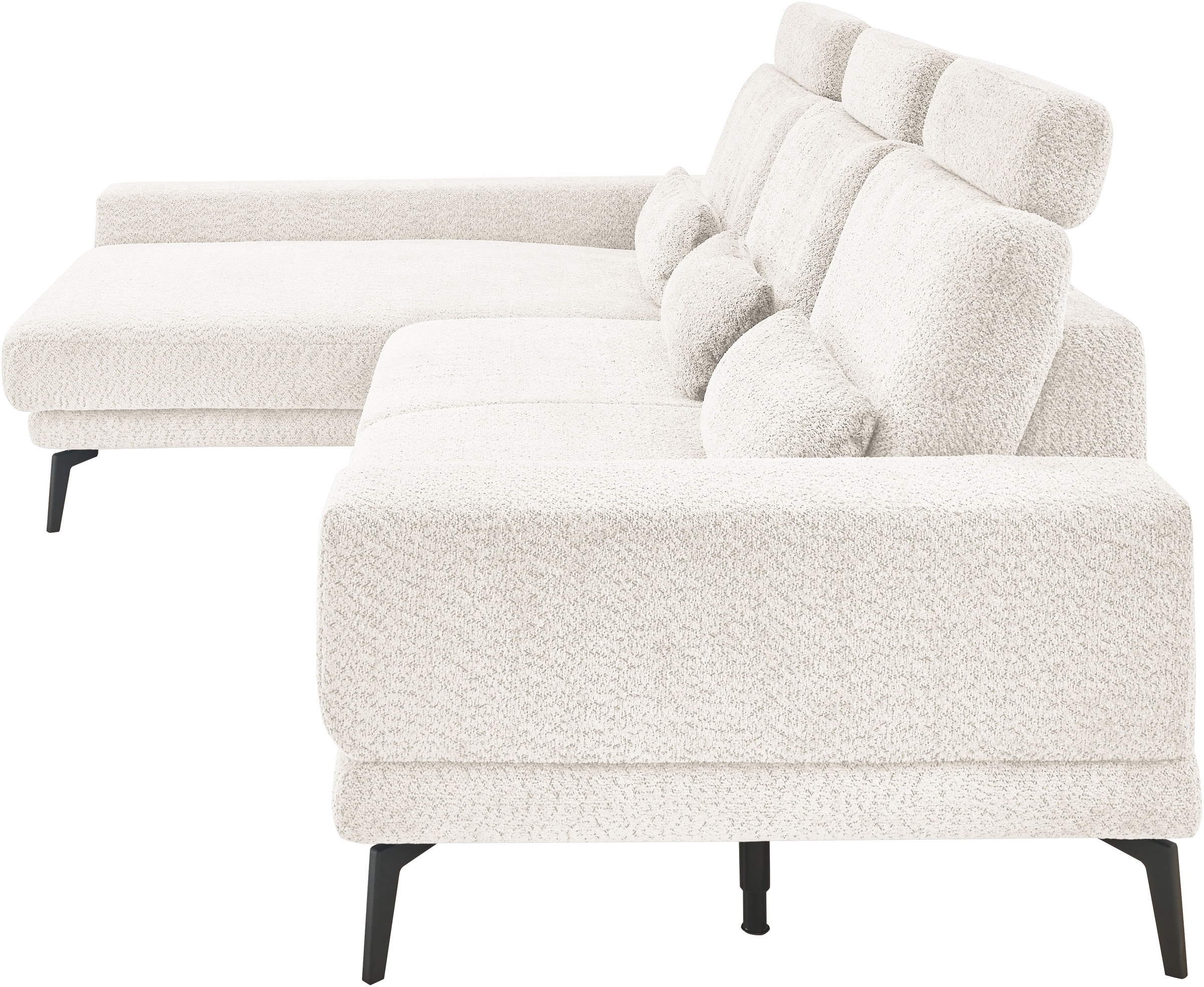 set one by Musterring Ecksofa »SO 3600, inkl motor. Sitztiefenverstellung, Kopfstützen, Nierenkissen«, Sitzhöhe 42 cm, Federkern, Breite 293 x Tiefe 180 cm, Kama natur