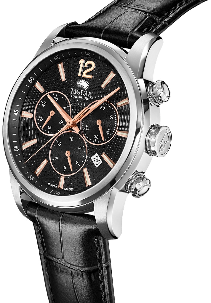 Jaguar Chronograph »Acamar«, Armbanduhr, Quarzuhr, Herrenuhr, Saphirglas, Stoppfunktion