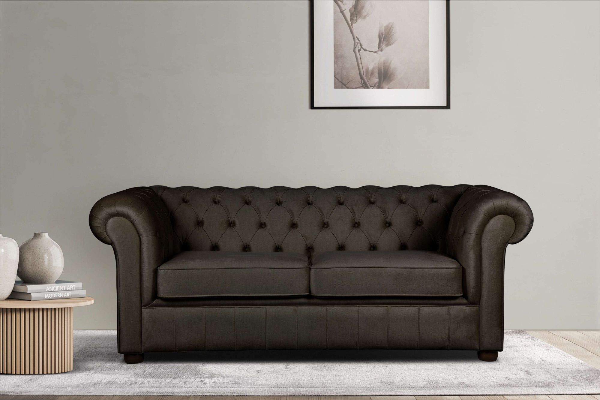 Home affaire 3-Sitzer »CHARENTE, optionale Schlafsofa, Chesterfield-Sofa, Bettfunktion«, mit edler Knopfheftung und typischen Armlehnen, B/T/H 198/89/74 cm