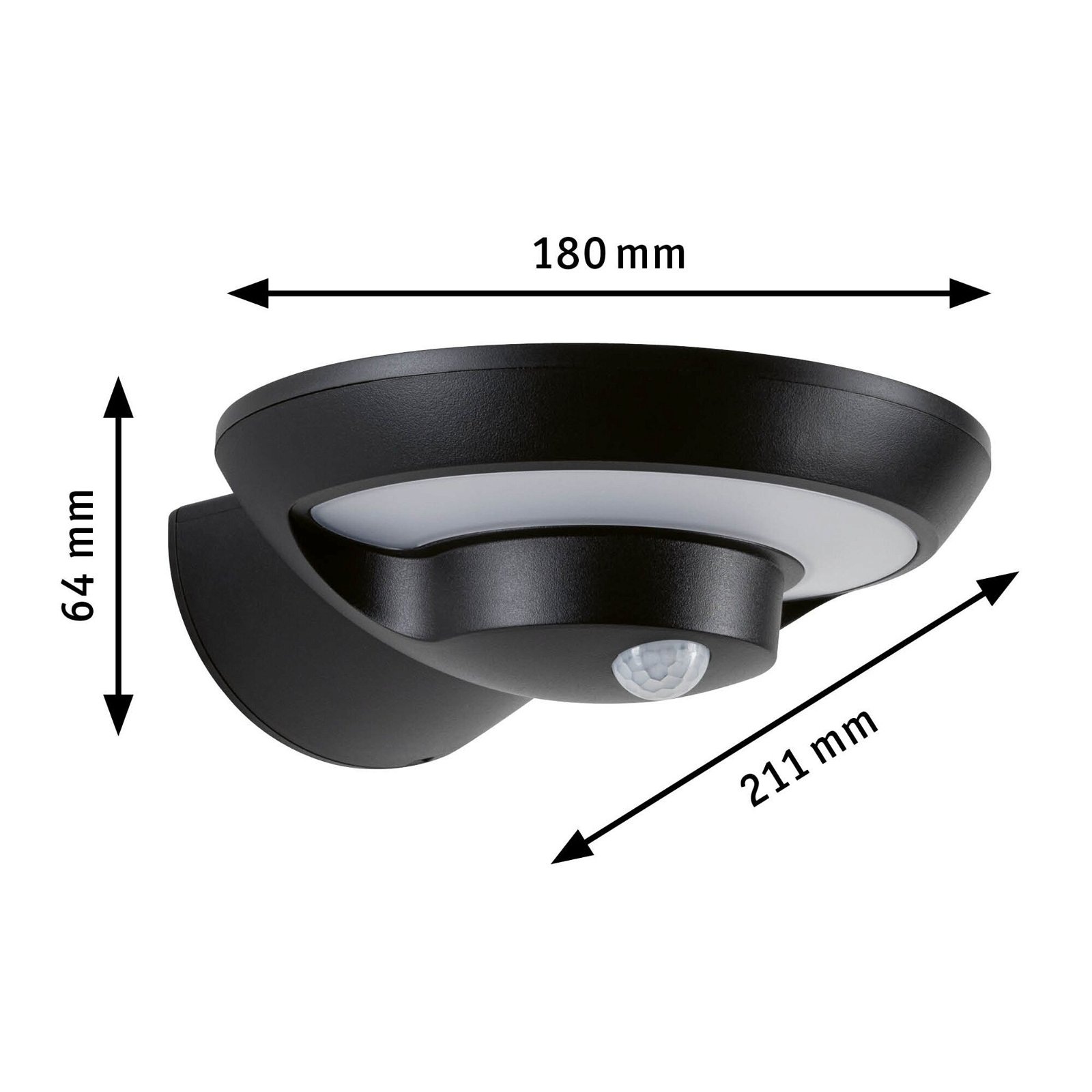 Paulmann LED Außen-Wandleuchte »Solar Bordola IP44 180x211mm 3000K 3,5W 220lm Anthrazit Kunststoff«, 1 flammig, Bewegungsmelder