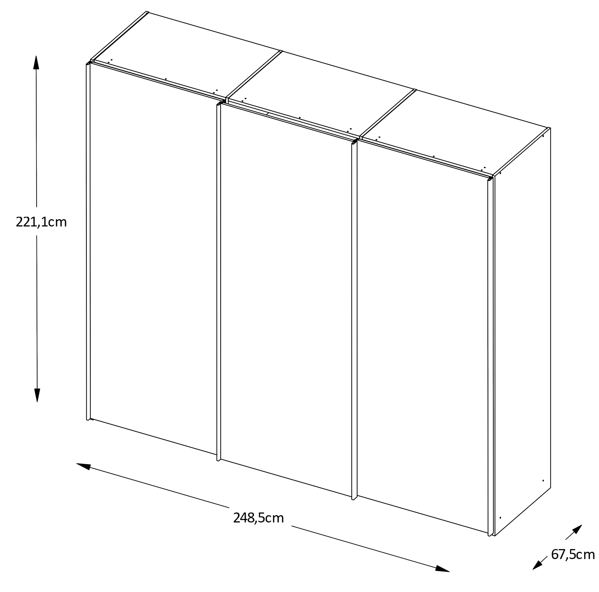 STAUD Schwebetürenschrank »Includo, extra kurze Lieferzeit! Premium Ausstattung«, (H/B/T ca. 222/249/68), Qualität made in Germany
