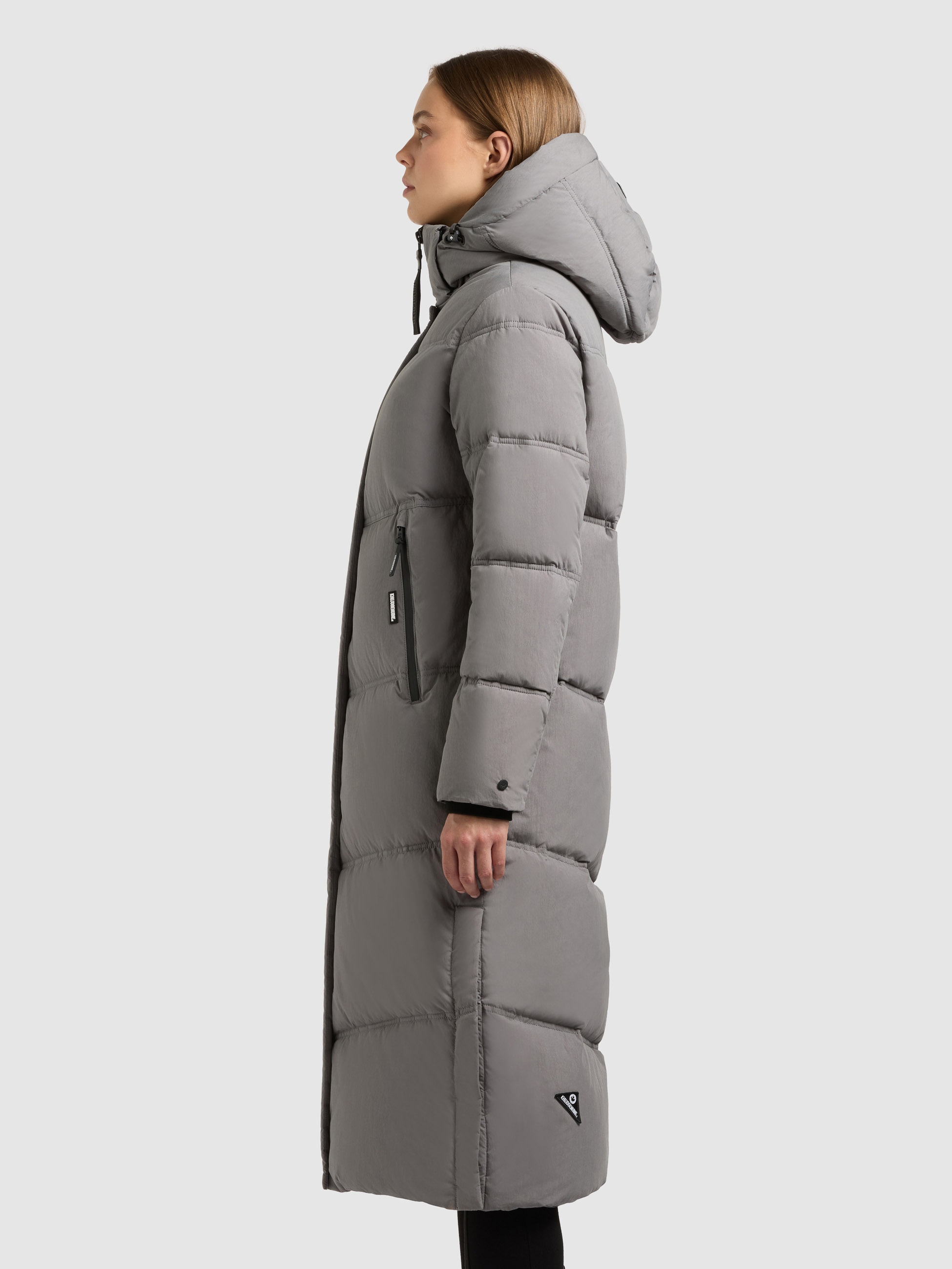 khujo Steppmantel »RITZ« praktische Seitenschlitze mit Reißverschluss, abnehmbare Kapuze