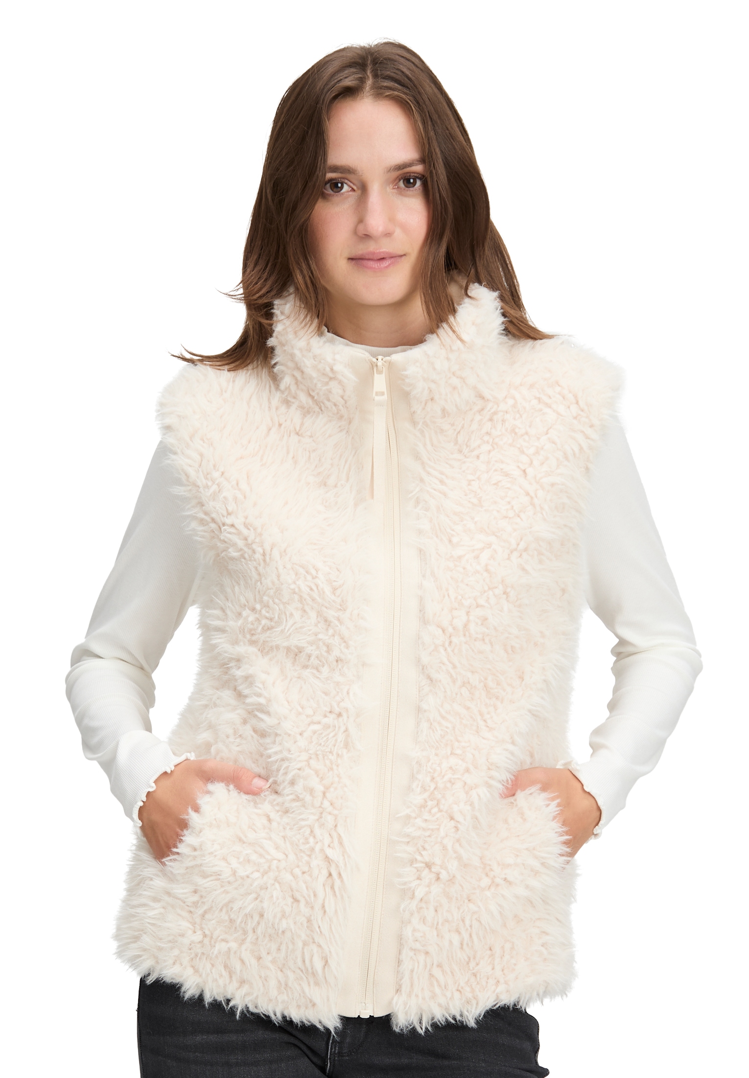 Betty&Co Fellimitatweste »Kunstfell-Weste mit Stehkragen«