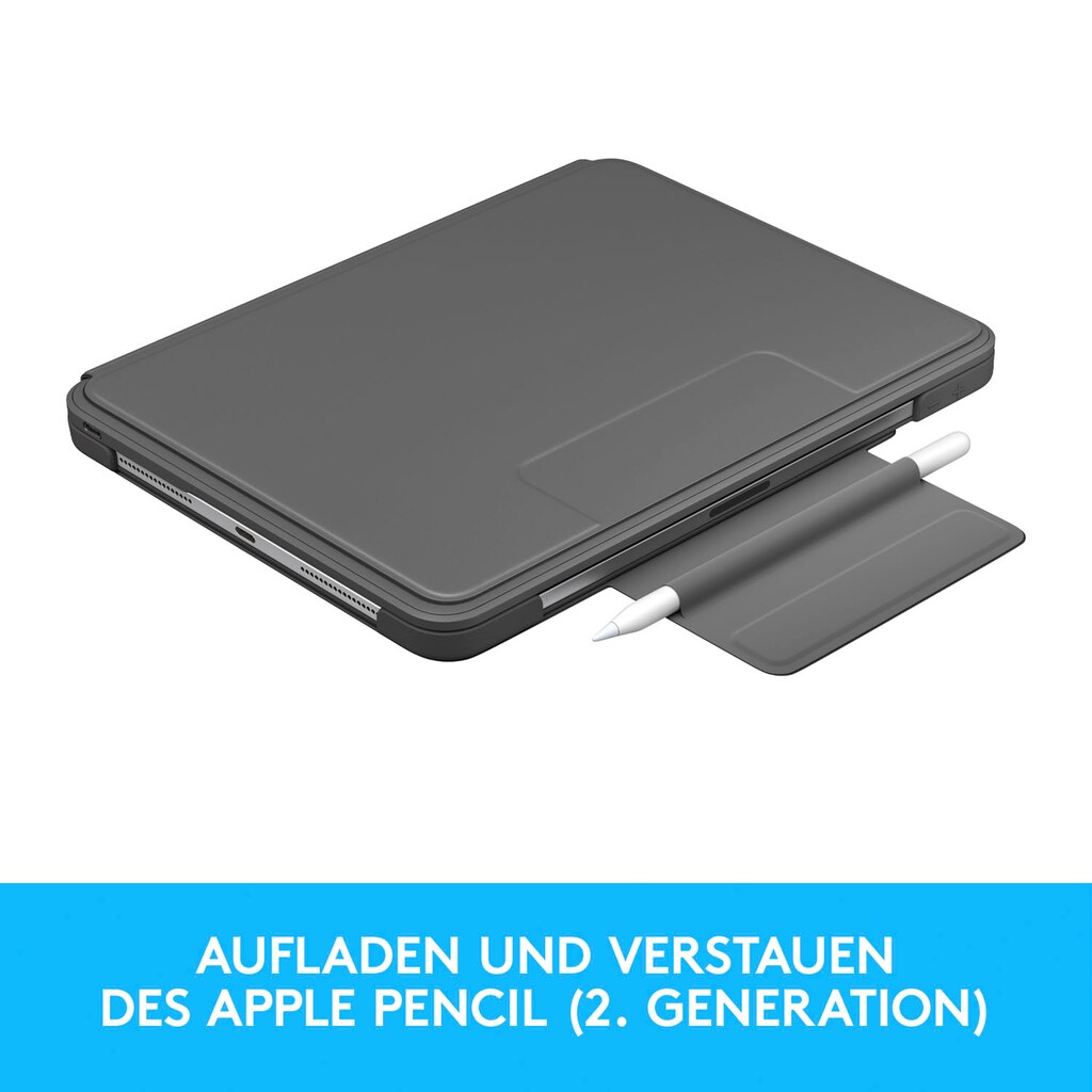 Logitech Apple-Tastatur »Slim Folio Pro for iPad Pro 12.9-inch (3rd and 4th gen)«, (Schutzhülle-Magnetverschluss-iOS Sondertasten)