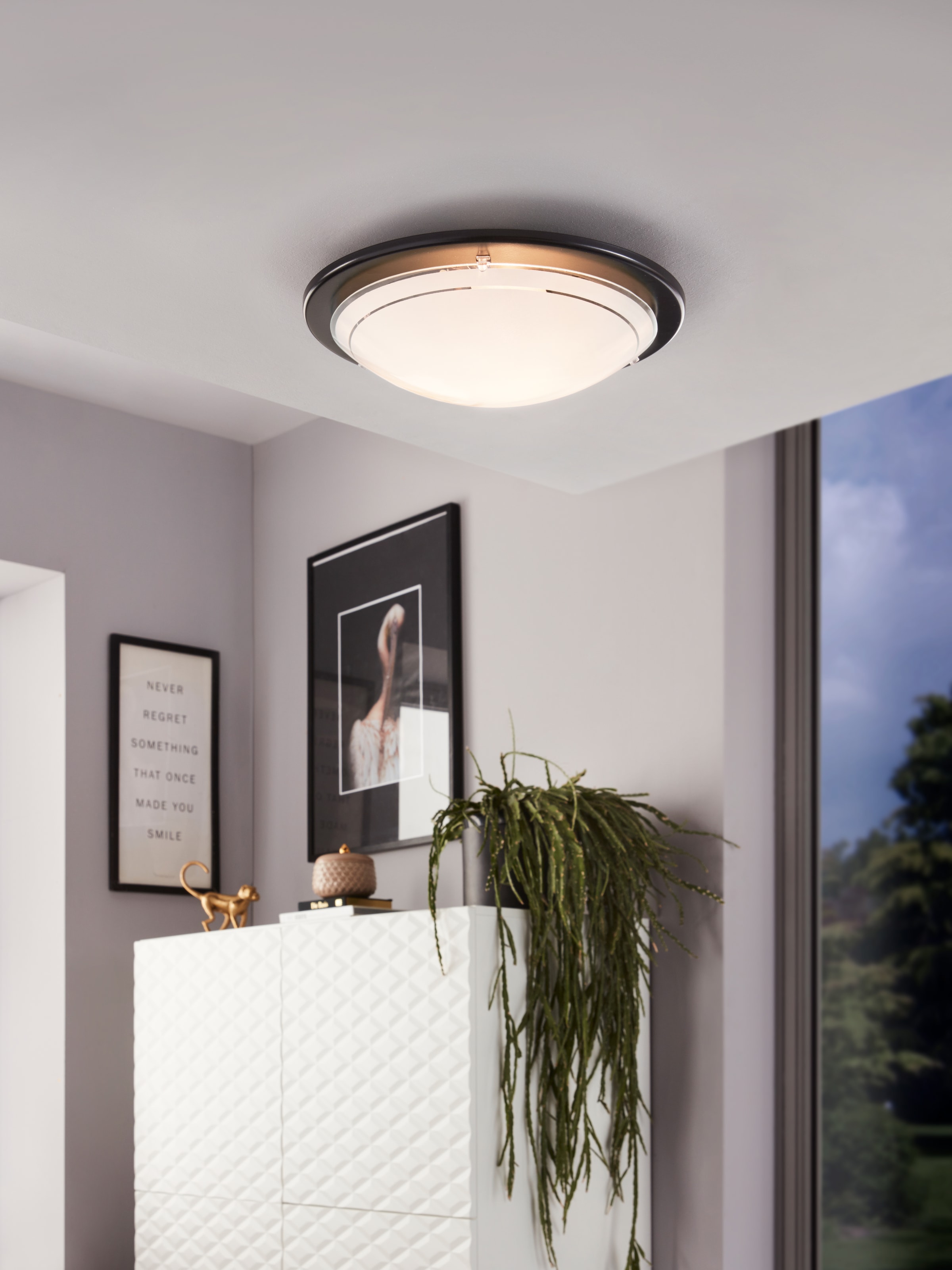 EGLO Deckenleuchte »PLANET 1« E27 1 Stk. Wohnzimmerlampe, Flurlampe, Esszimmer, Büro, zeitlos, 29x29x8,5cm