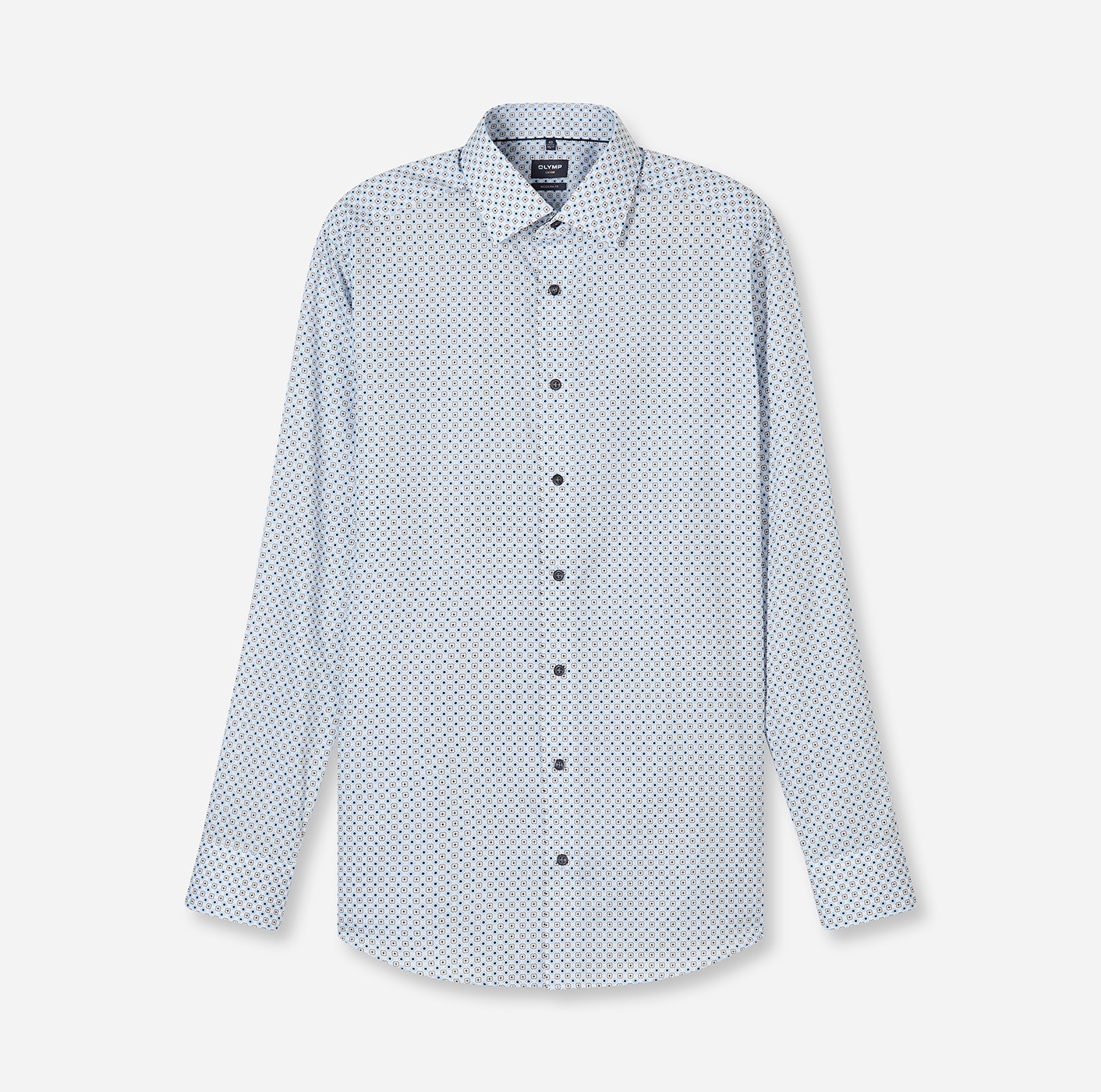 OLYMP Langarmhemd »Luxor« Businesshemd, modischer Druck, modern fit, New-Kentkragen