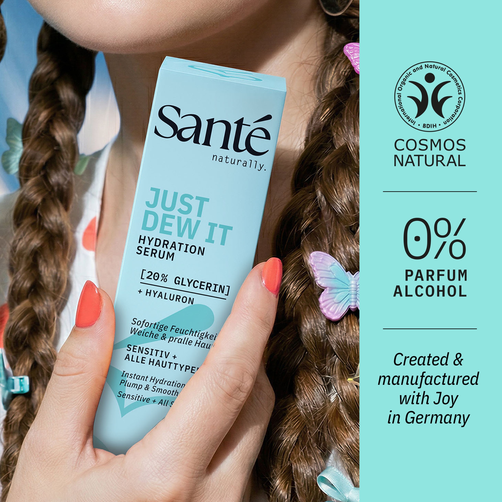 SANTE Gesichtsserum »JUST DEW IT SERUM« für alle Hauttypen, mit flüssiger Textur, vegan, frei von Alkohol