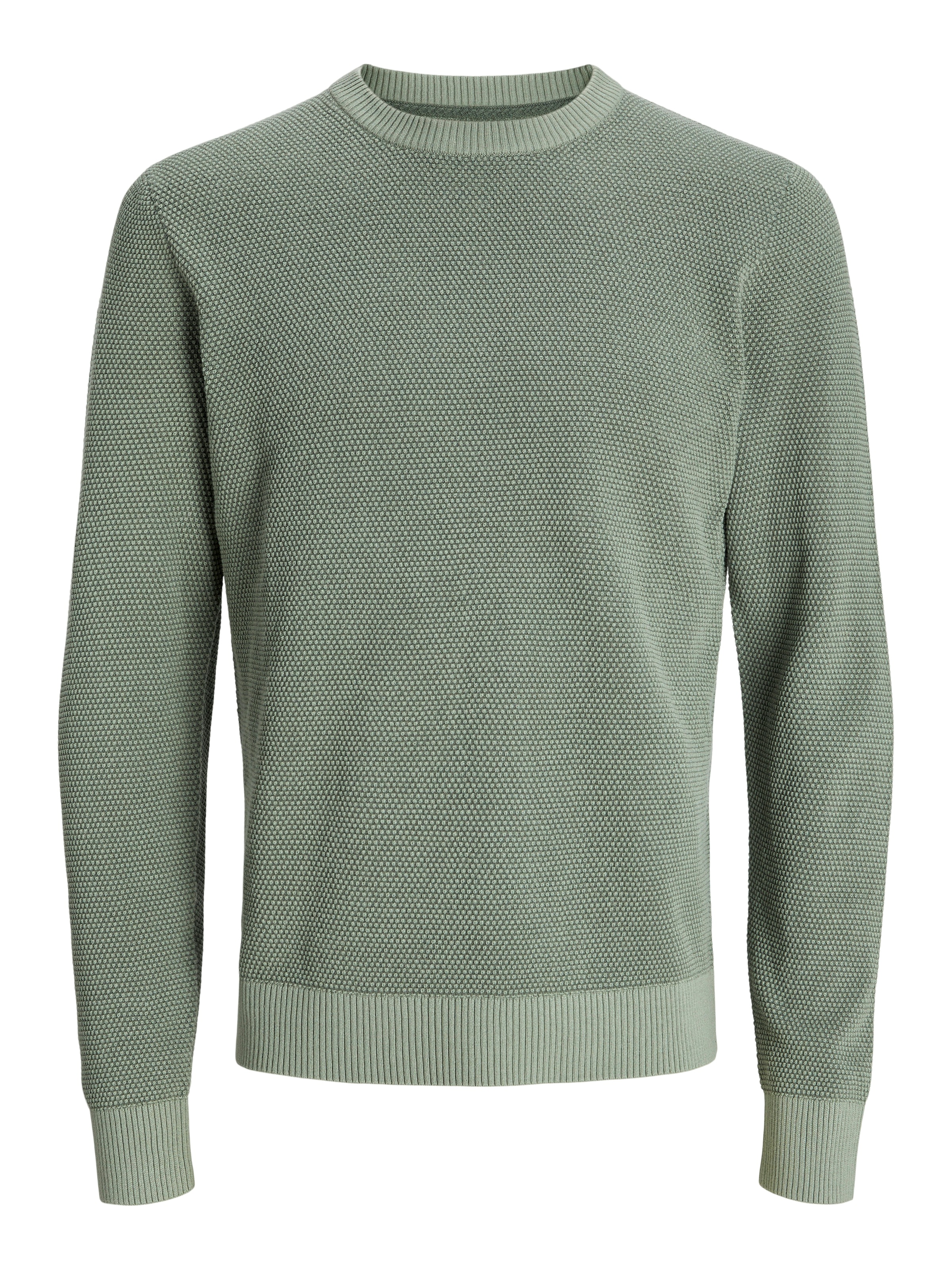 Jack & Jones Rundhalspullover »JJEGLOBE KNIT CREW NECK NOOS«, in Strick Optik