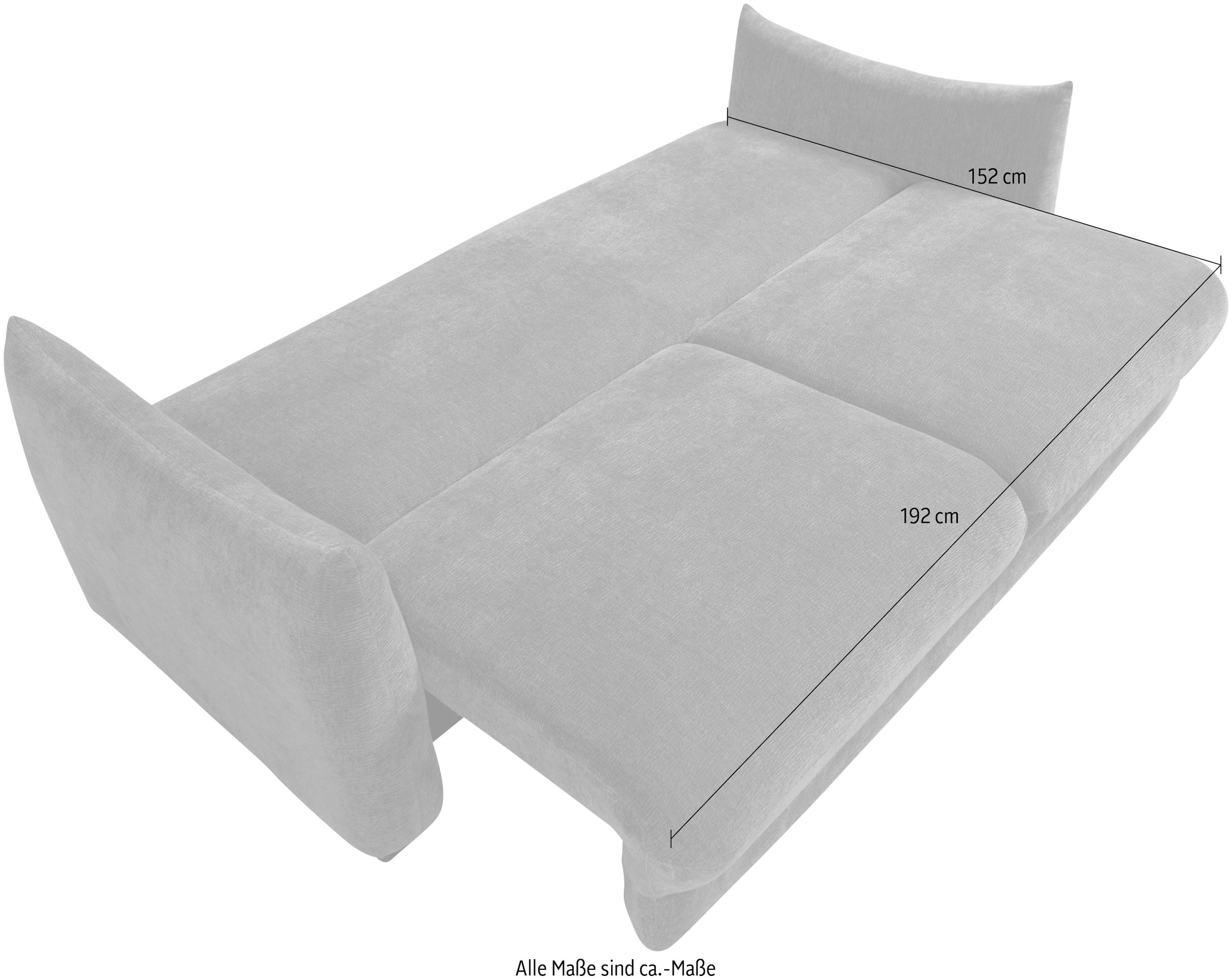 WOOOD Schlafsofa »Jonne Strukturbezug mit Schlaffunktion, H 92 x B 233 x T 105 cm« Tragkraft 220 kg, Sitzbreite 192 cm, Geringe Verschleißfestigkeit