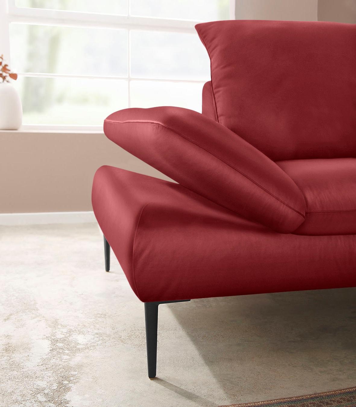 W.SCHILLIG Ecksofa »enjoy&MORE, Designsofa, elegant und bequem, L-Form«, Sitztiefenverstellung, Füße schwarz pulverbeschichtet, Breite 294 cm