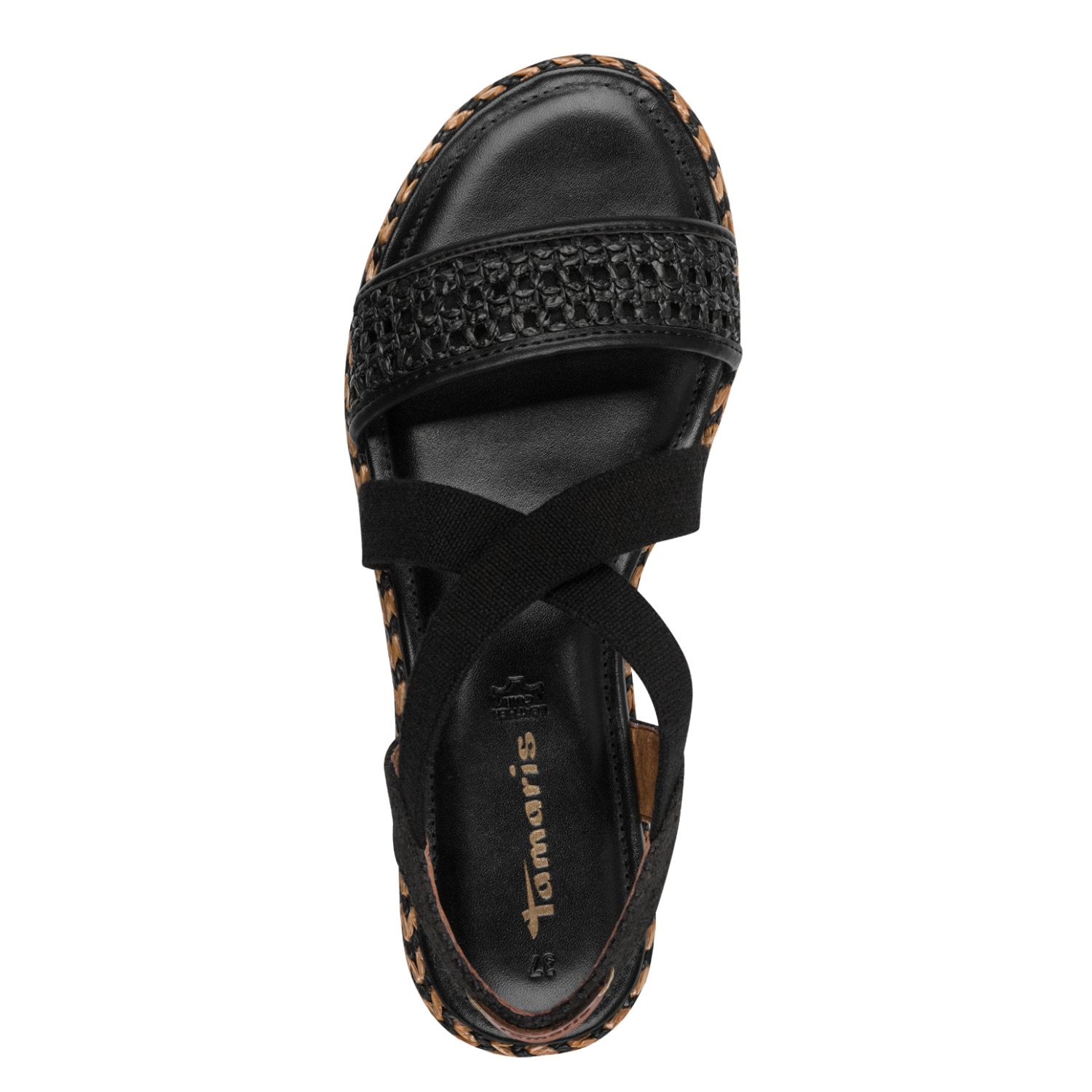 Tamaris Riemchensandale  Sommerschuh, Sandalette mit bestickter Sohle