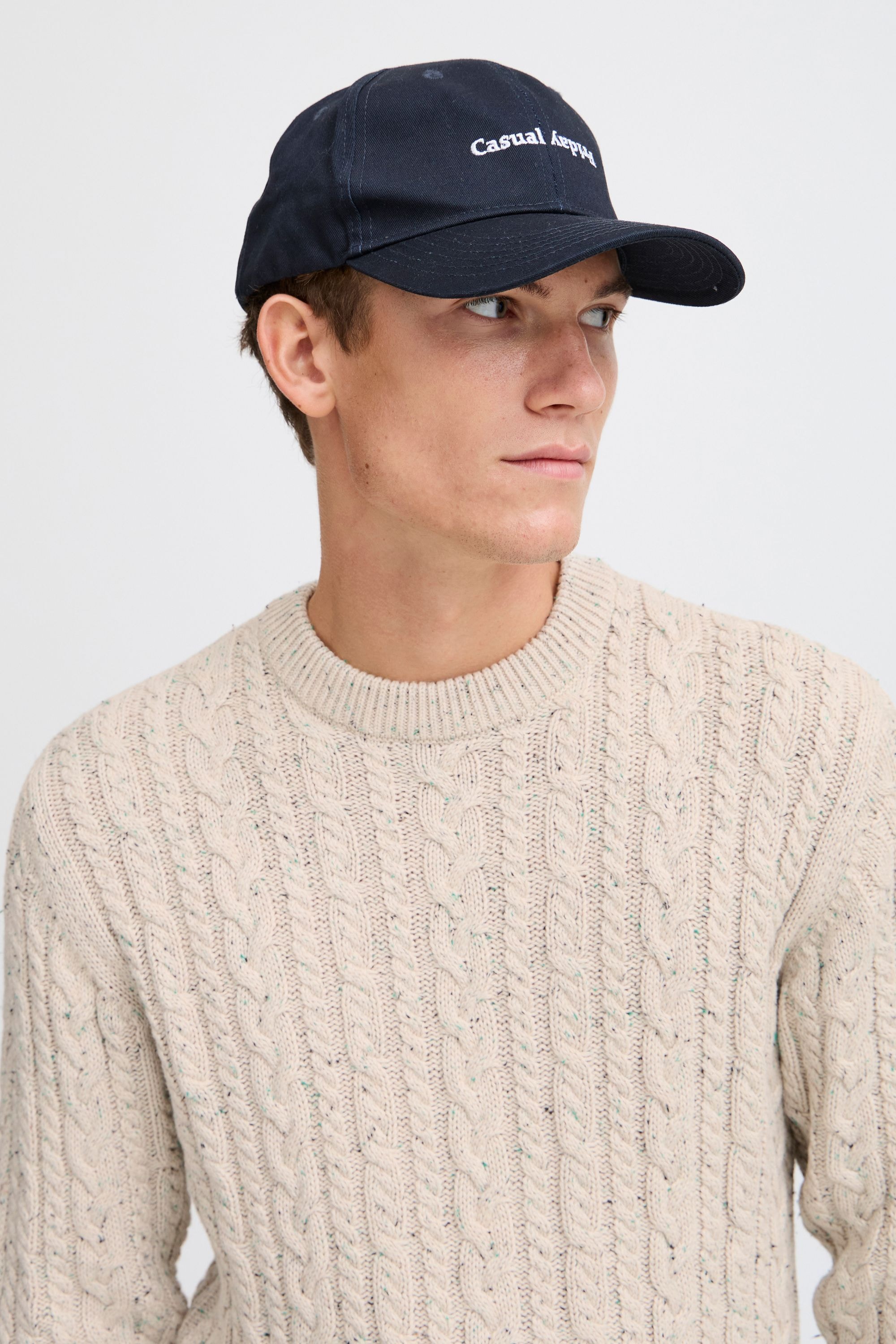 Casual Friday Strickfleece-Pullover »Strickpullover CFKARL cable crew neck knit with neps«