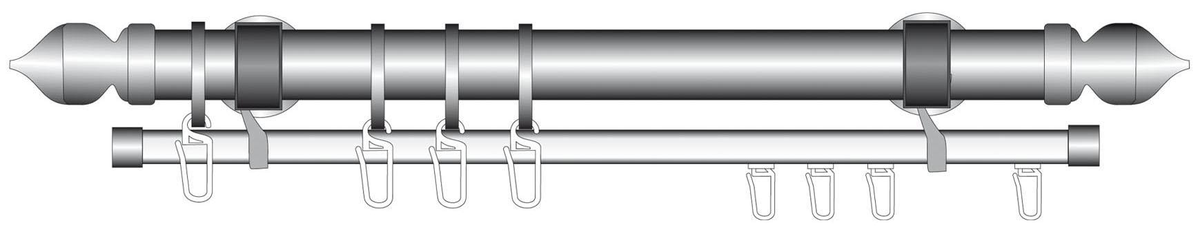 Liedeco U-Schiene »U-STORELAU01GS« 1 läufig-läufig Fixmaß