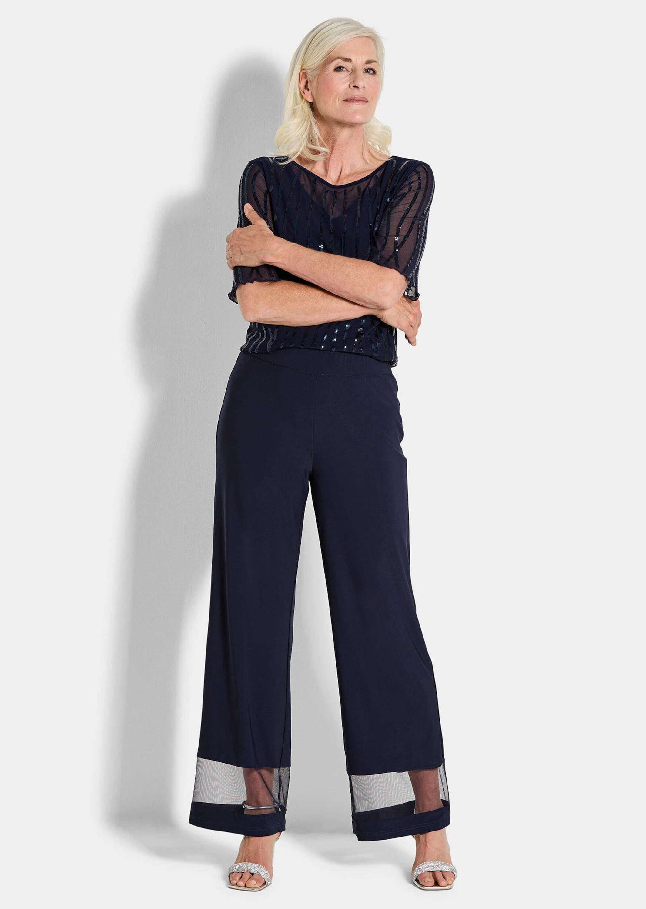 GOLDNER Stoffhose »Kurzgröße Hose VERA mit Mesh-Einsätzen«