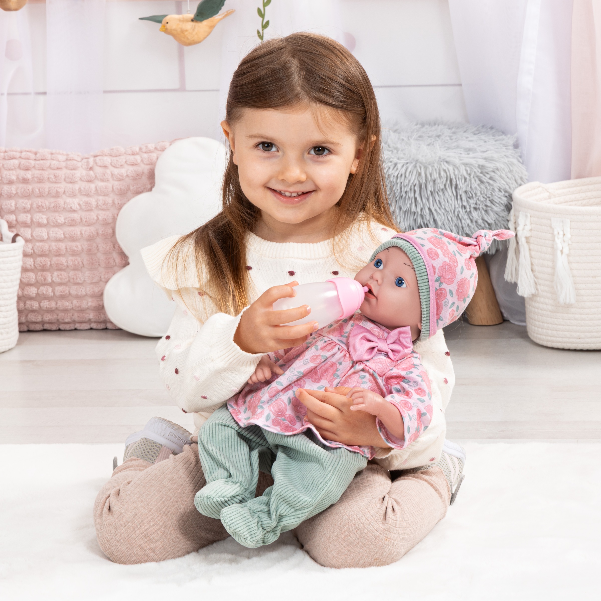 Bayer Babypuppe »Reborn 38 cm rosa/grün« sieht aus wie ein echtes Baby