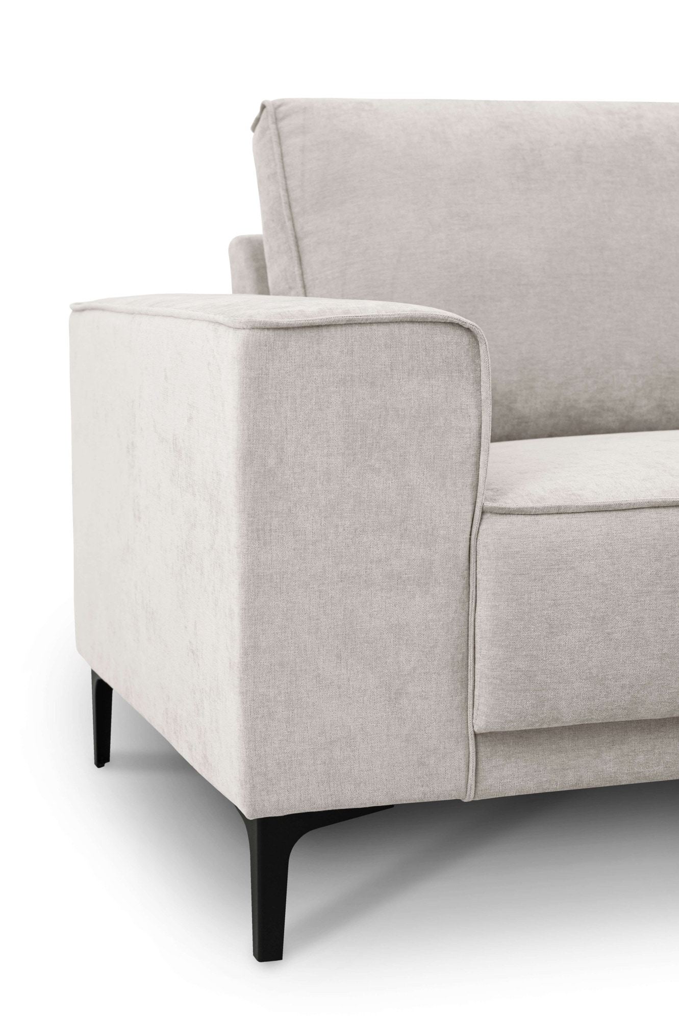 Places of Style Ecksofa »Polsterecke Oland, Struktur, Flachgewebe, Luxus-Microfaser, Boucle«, L-Form, 280 cm, Wellenunterfederung, Skandi-Design, Metallfüße
