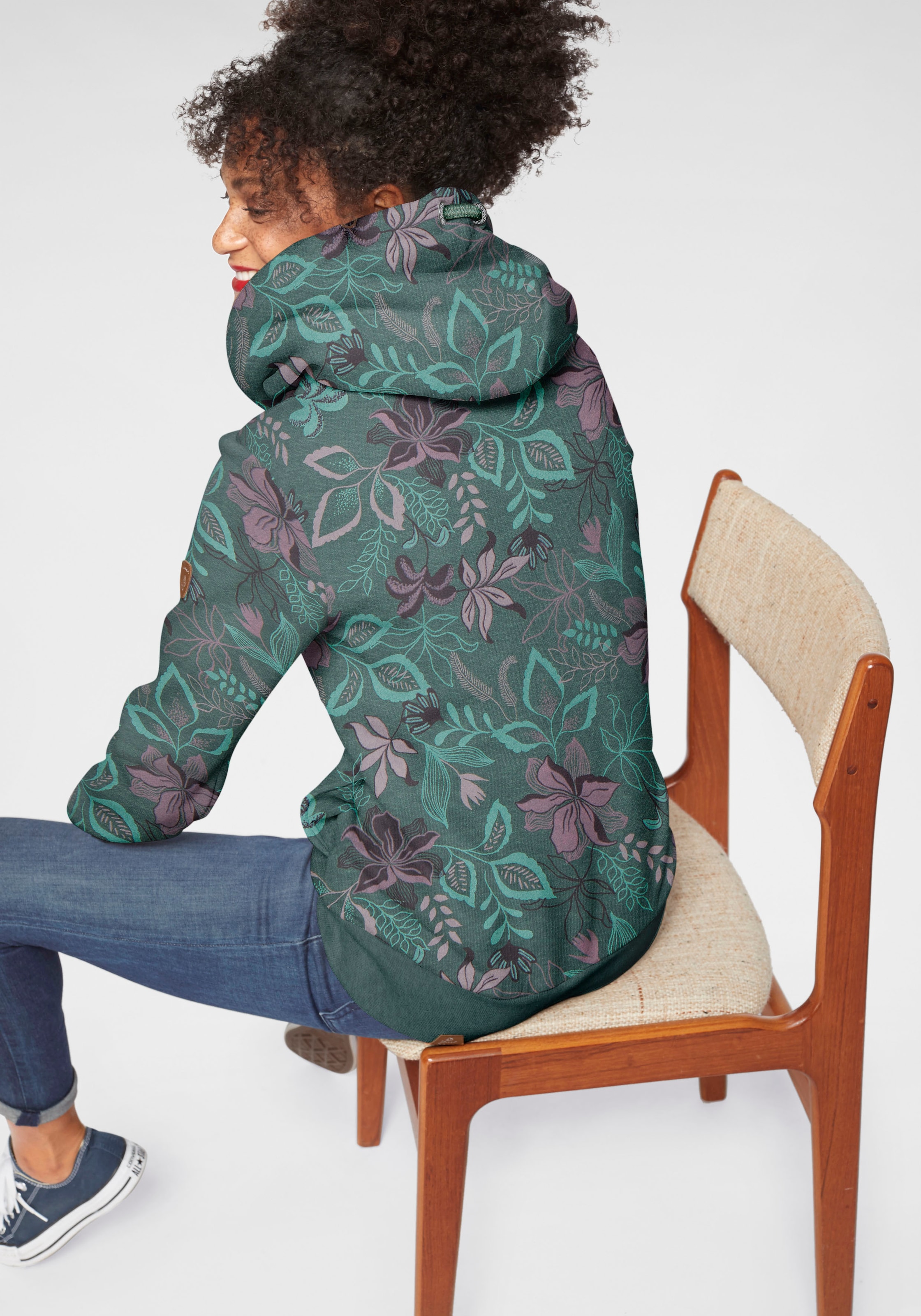 Ragwear Kapuzensweatshirt »GRIPY FLOWERS O«, Hoodie mit floralem All Over-Druck