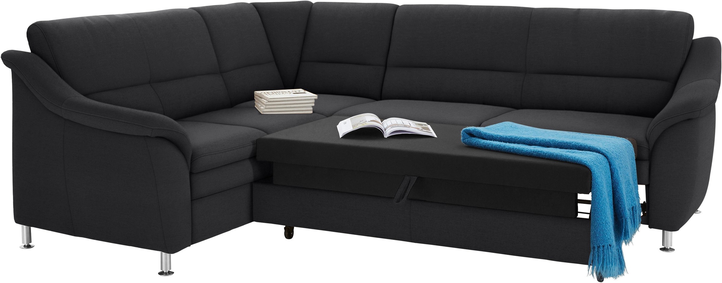 sit&more Ecksofa »Cardoso L-Form«, mit Federkern, wahlweise mit Bettfunktion und Schubkasten
