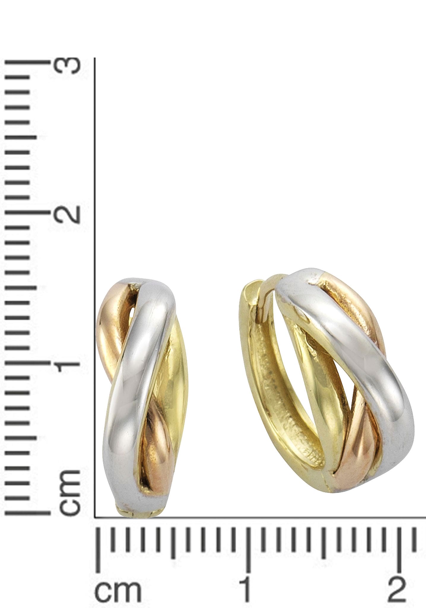 Firetti Paar Creolen »Schmuck Geschenk Gold 333 tricolor«