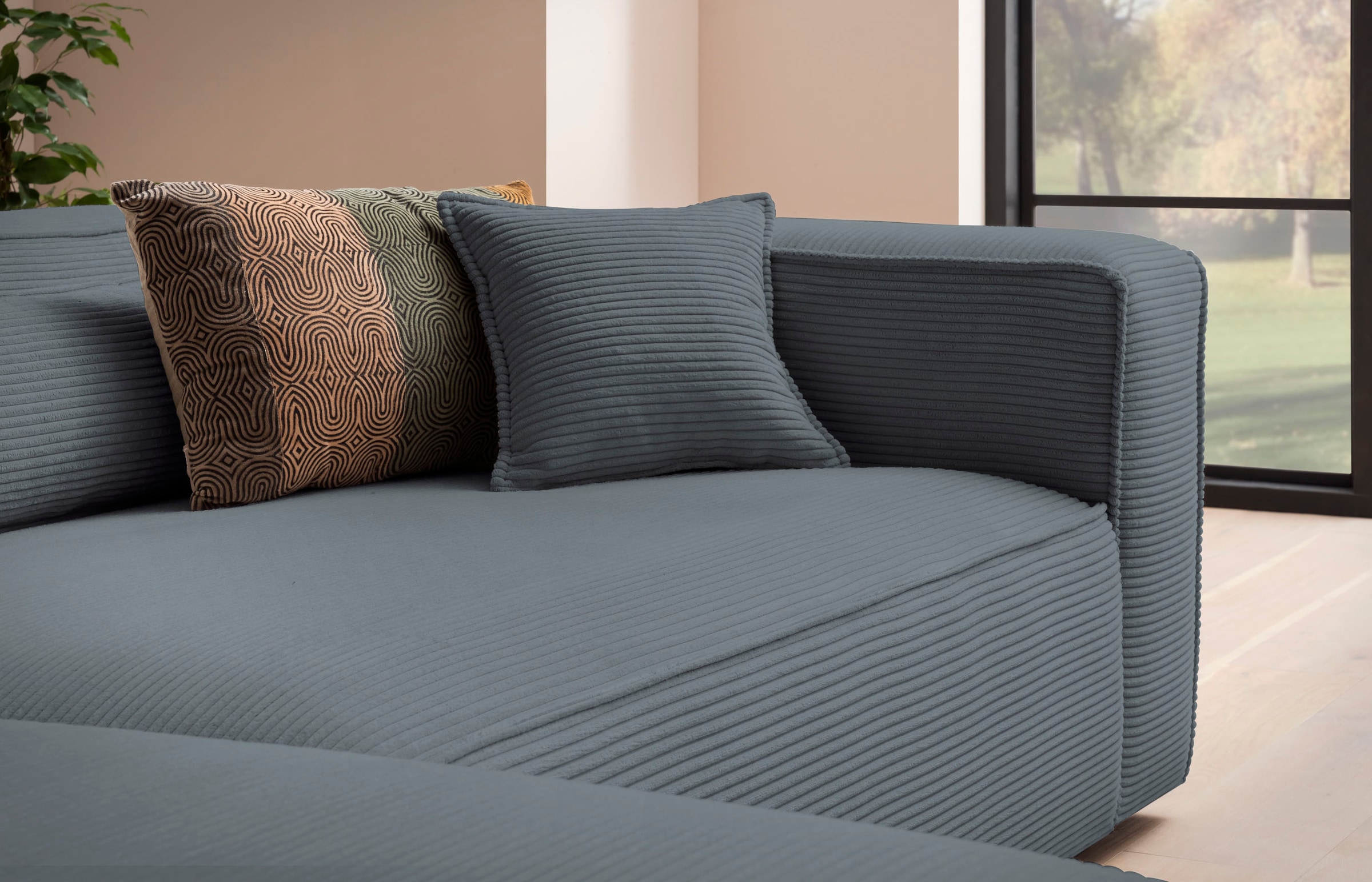LeGer Home by Lena Gercke Ecksofa »PIARA XXL Cord, Big-Sofa, L-Form« wahlweise Ottomane rechts/links, Kedernaht, extra tiefe Sitzfläche