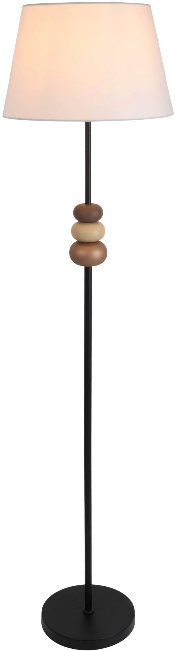 näve Stehlampe »Elina« E27 1 Stk. H: 155cm, Textilschirm weiß, E27 max. 40W, Zuleitung 180cm schwarz