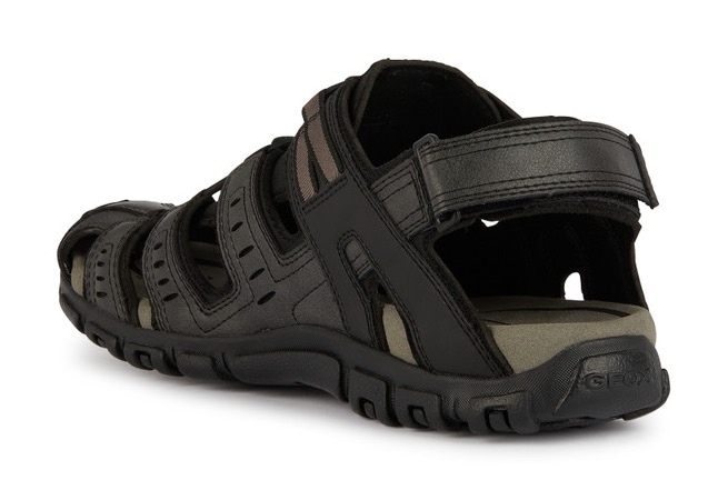 Geox Sandale »UOMO SANDAL STRADA C«, Sommerschuh, Klettschuh, Outdoorsandale, mit Lederfußbett