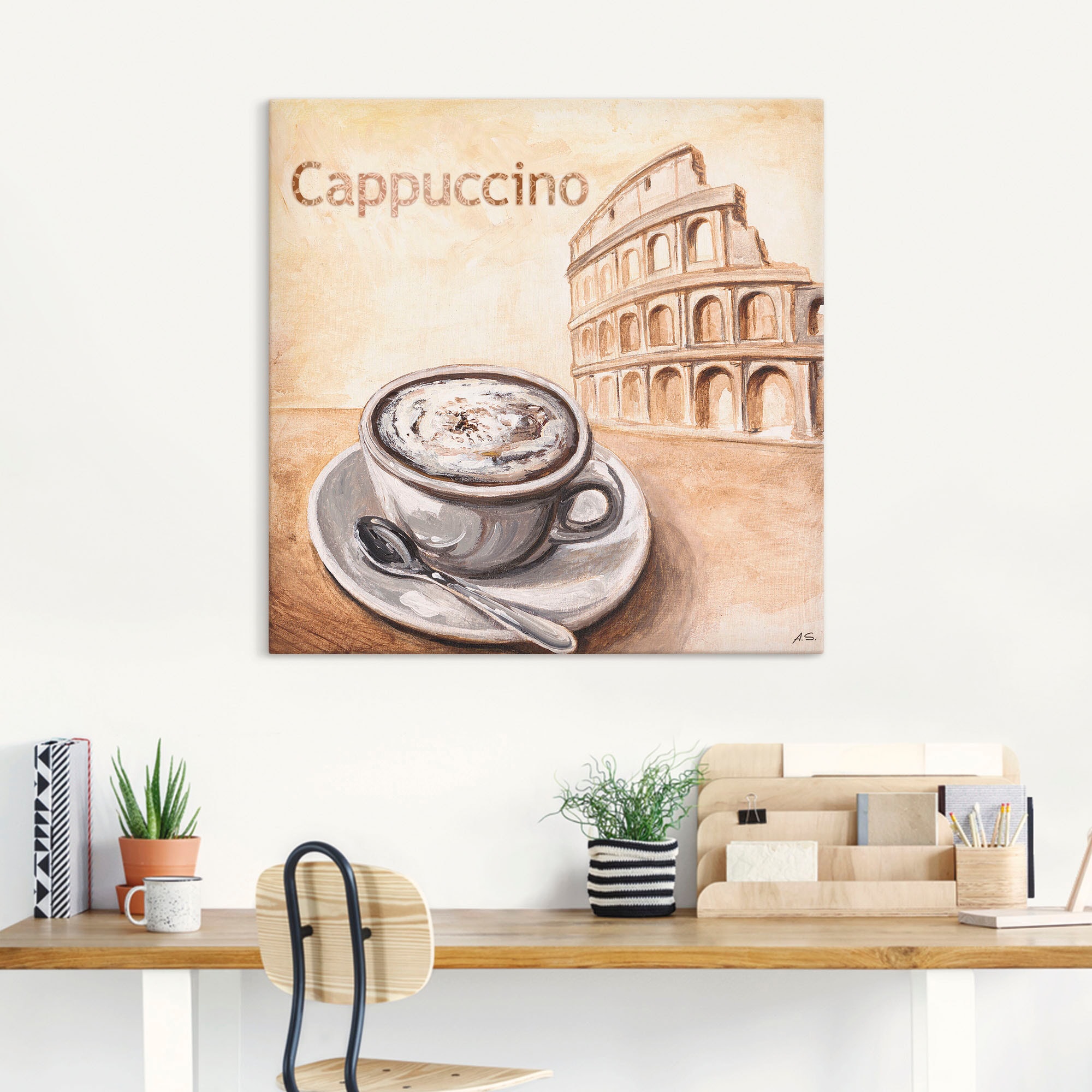 Artland Wandbild »Cappuccino in Rom« Kaffee Bilder 1 Stk. tlg. als Leinwandbild in verschied. Größen
