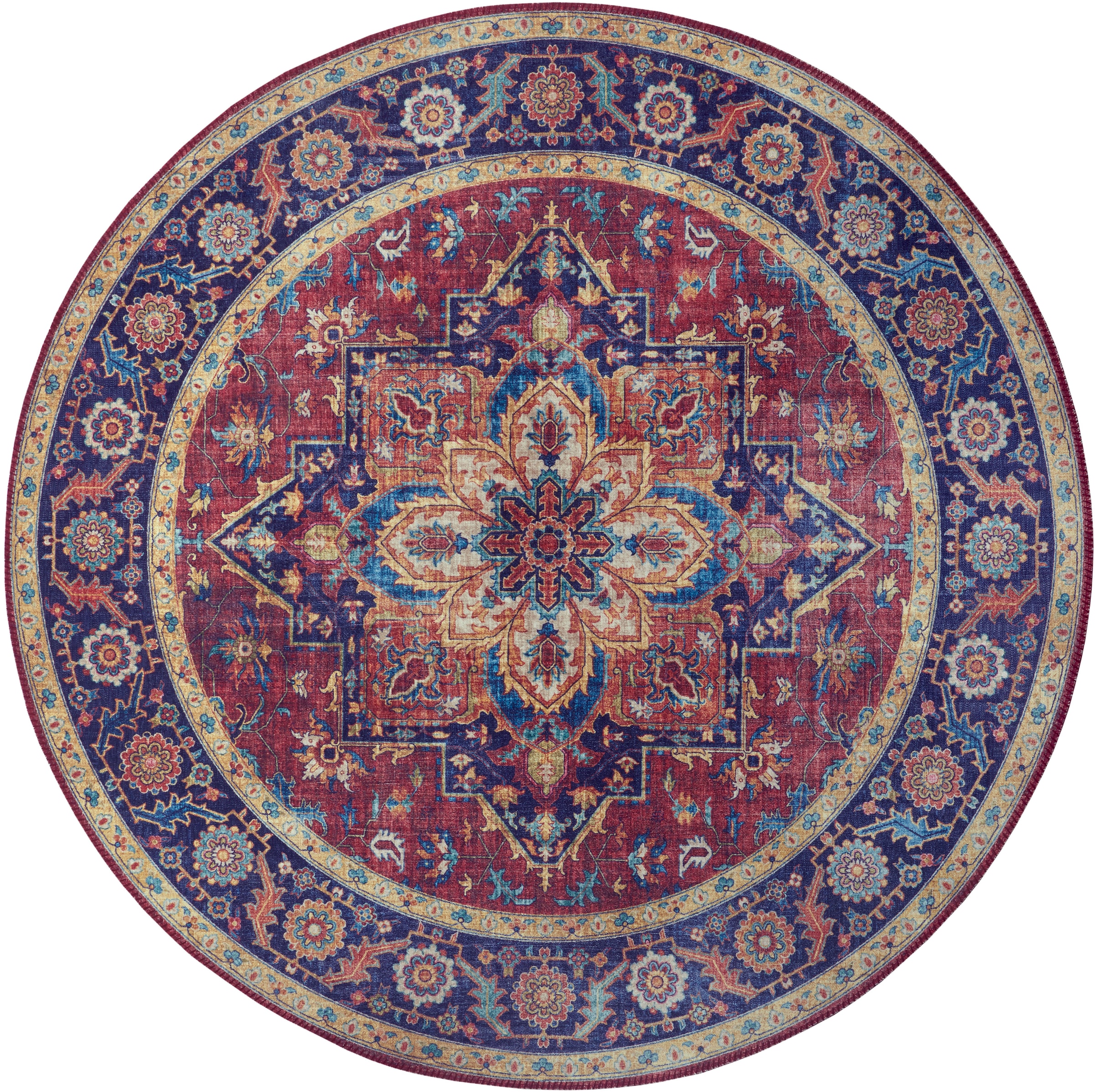 NOURISTAN Teppich »Anthea«, rund, 5 mm Höhe, Orientalisch, Orient, Vintage, Wohnzimmer, Schlafzimmer, Esszimmer