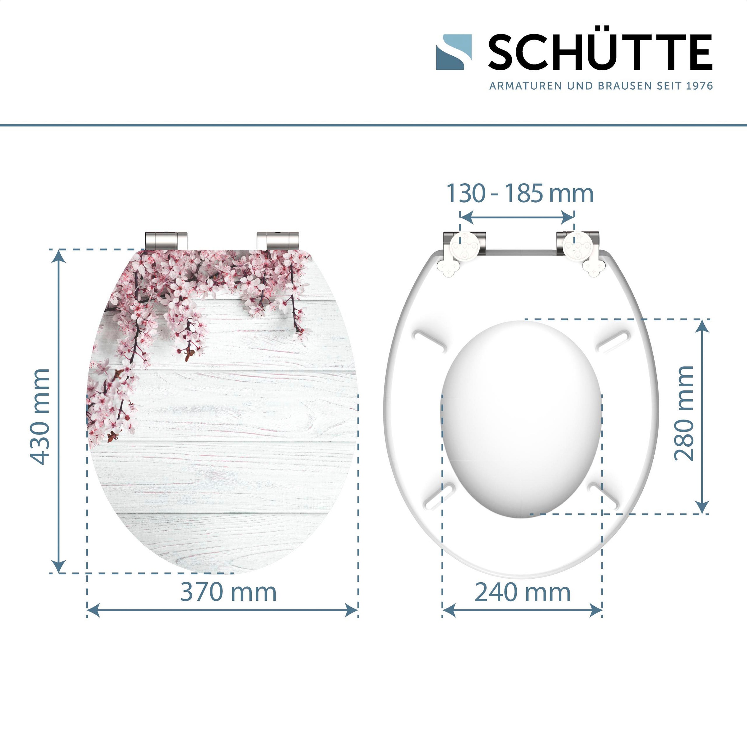 Schütte WC-Sitz »Flowers&Wood«, High Gloss mit MDF Holzkern, mit Absenkautomatik