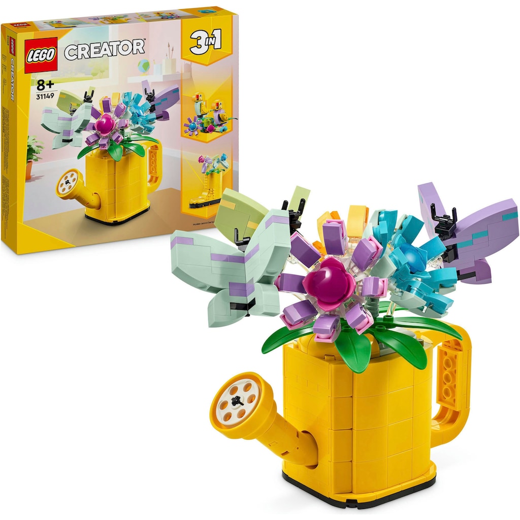 LEGO® Konstruktionsspielsteine »Gießkanne mit Blumen (31149), LEGO Creator 3in1«, (420 St.)
