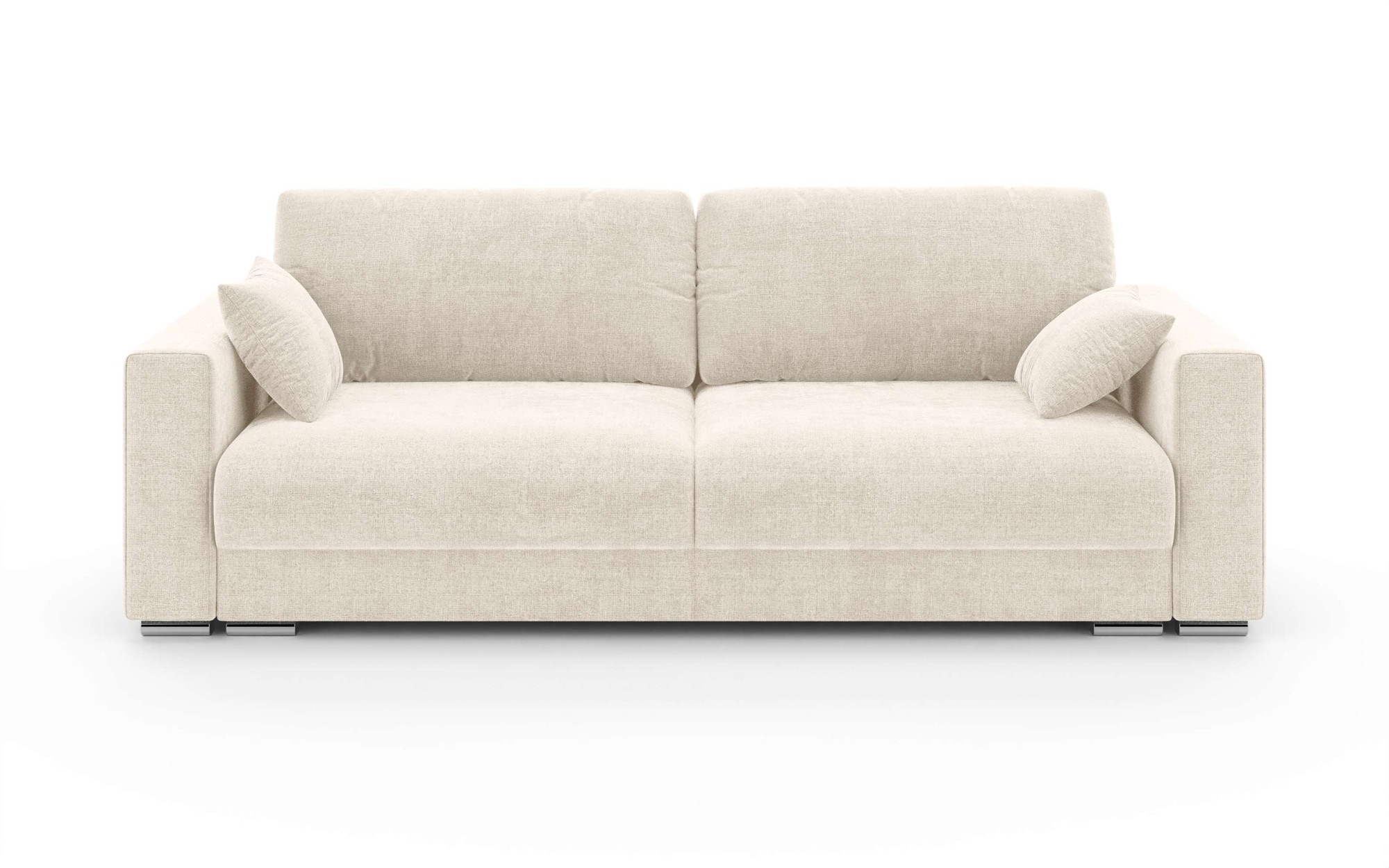 INOSIGN 3-Sitzer »Stevinson Schlafsofa mit Bettkasten, Maße B/H/T: 229/87/97 cm«, mit Wellenunterfederung, 2 Rückenkissen und 2 Zierkissen