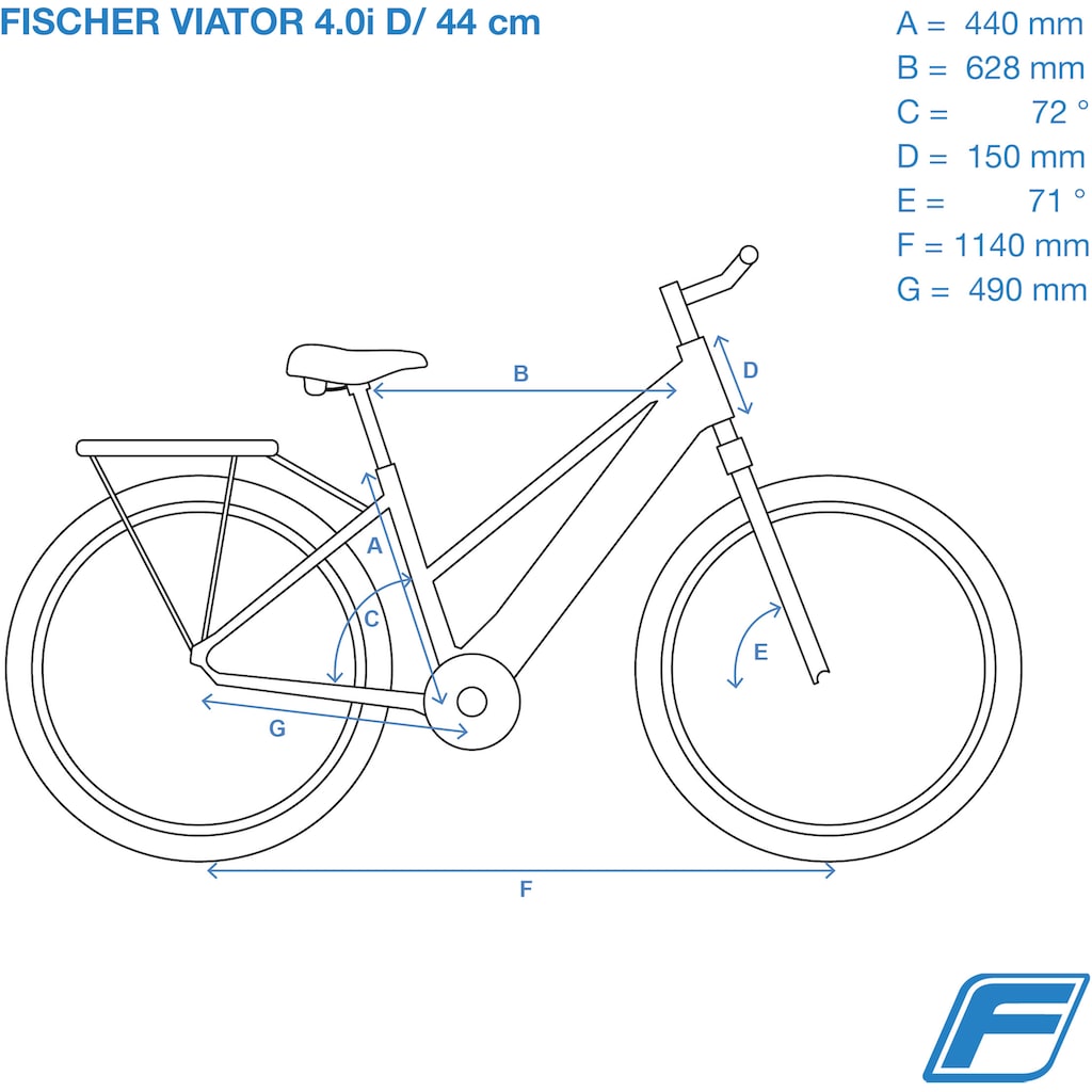 FISCHER Fahrrad E-Bike »VIATOR 4.1i Damen 504«, 9 Gang, (mit Akku-Ladegerät-mit Werkzeug)