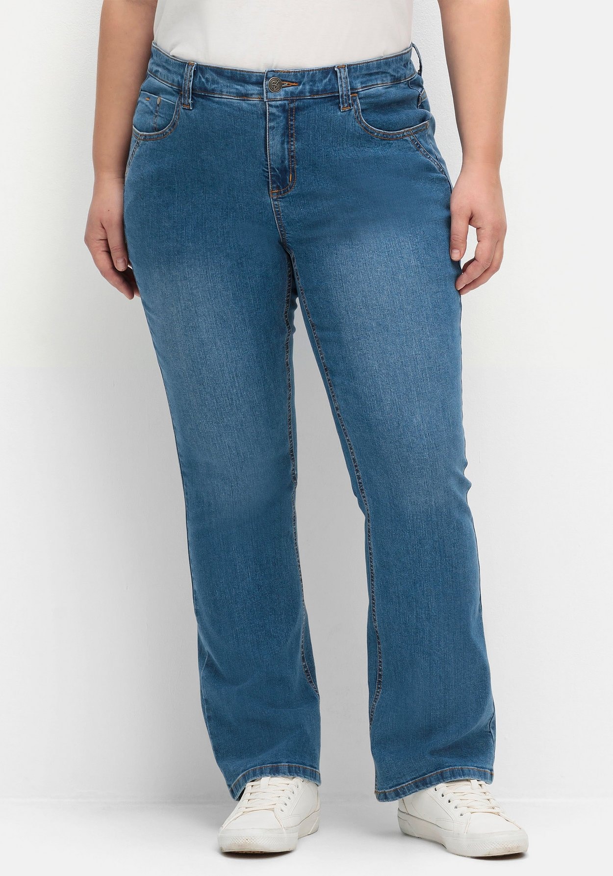 Sheego Bootcut-Jeans »Bootcut-Jeans SUSANNE ideal bei viel Bauch und schmalen Beinen«